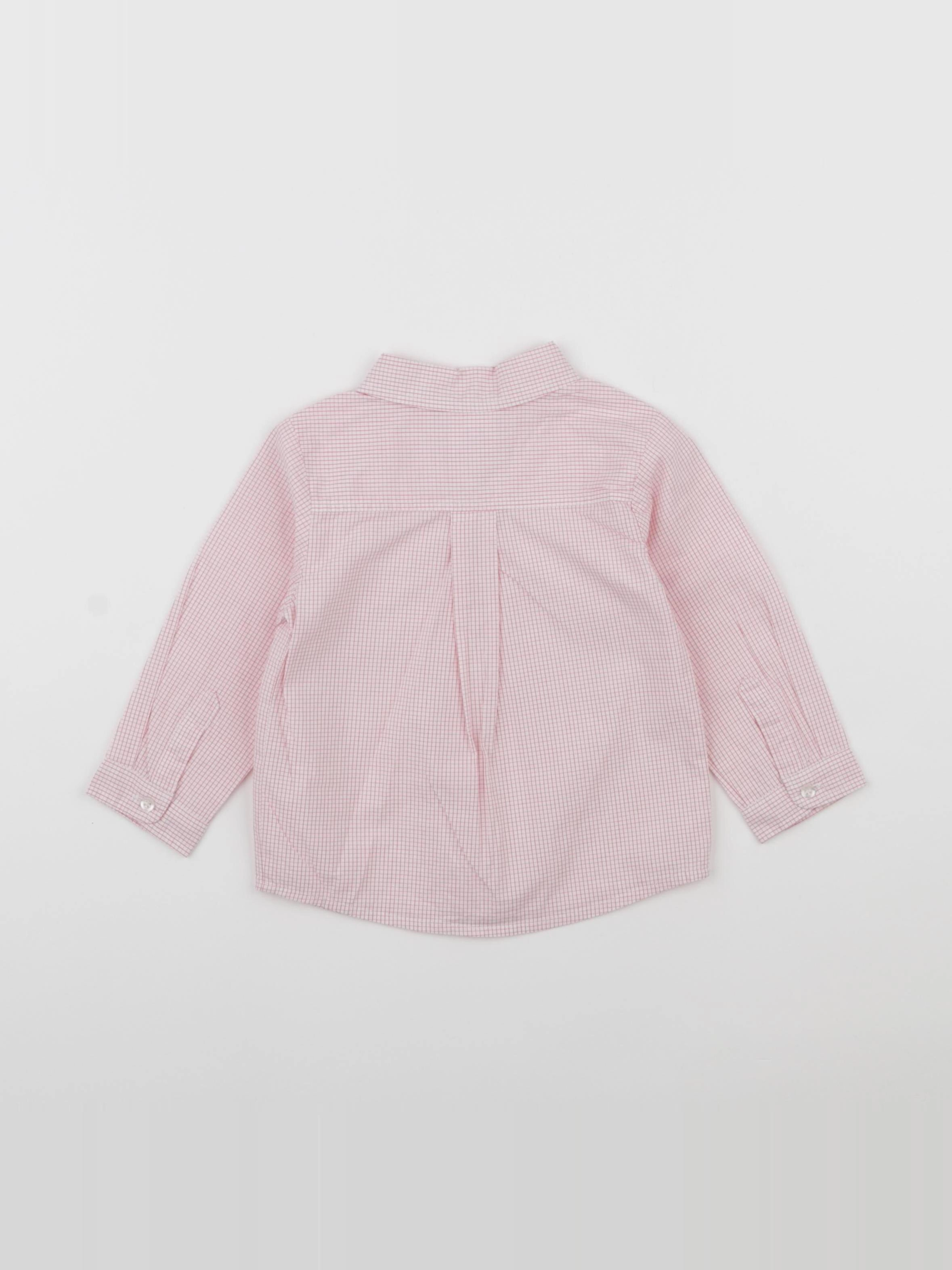 Jacadi - chemise blanc, rouge - 12 mois