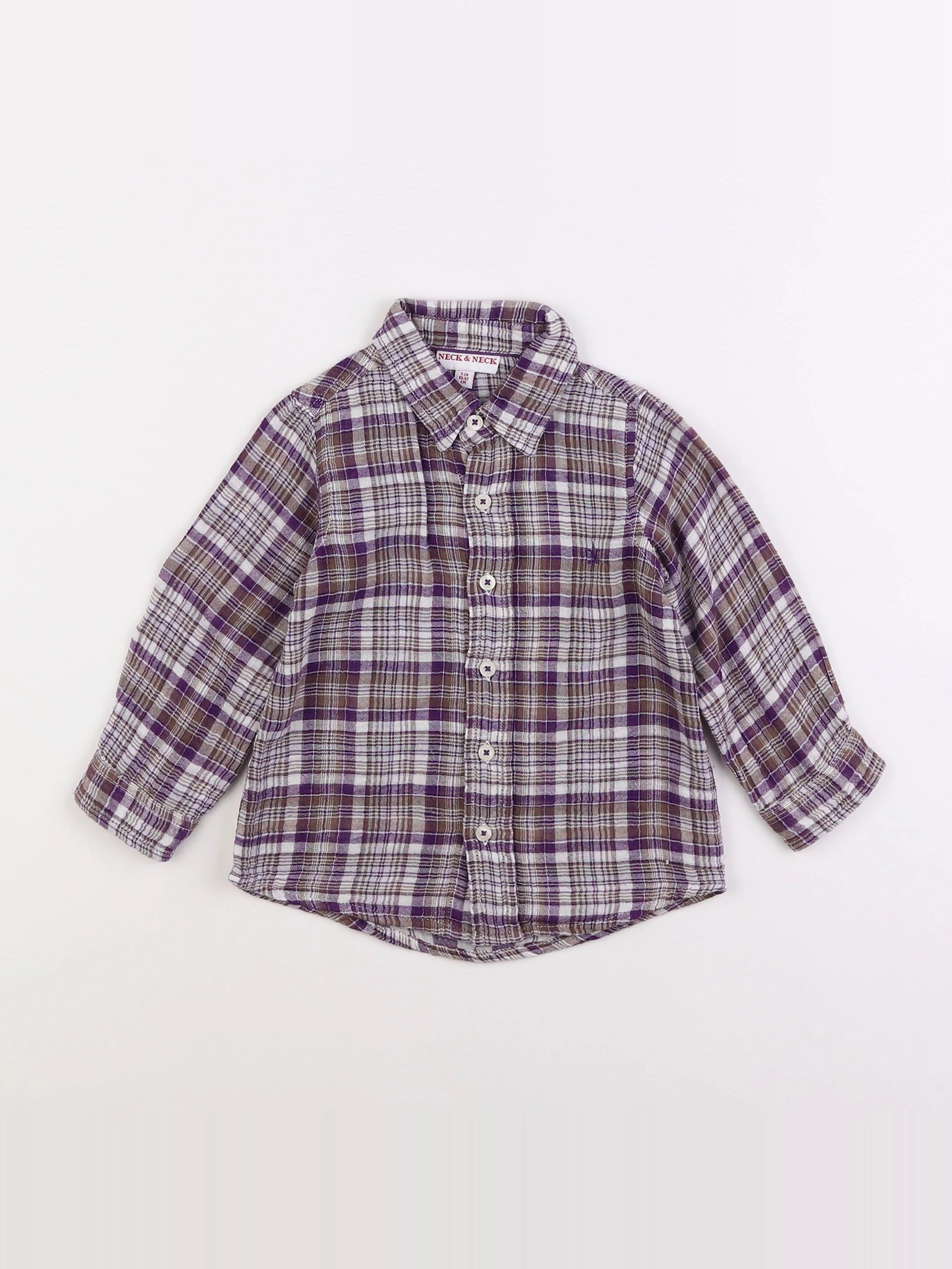 Neck & Neck - chemise marron, violet - 2 ans