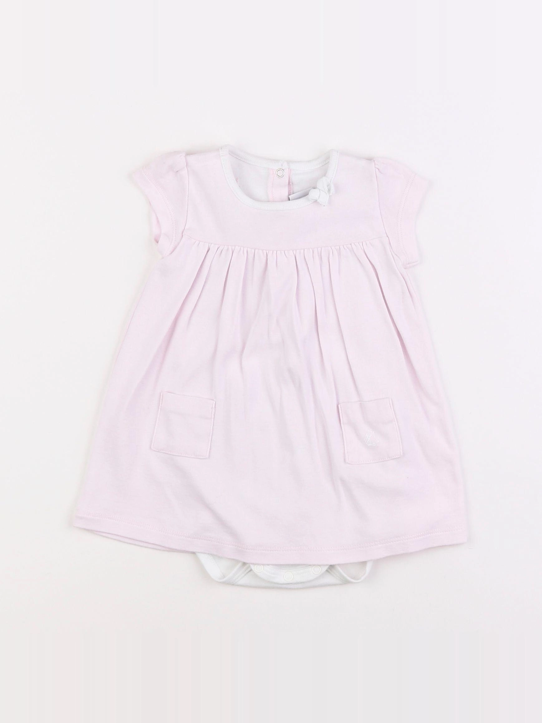 Petit Bateau - body robe rose - 12 mois