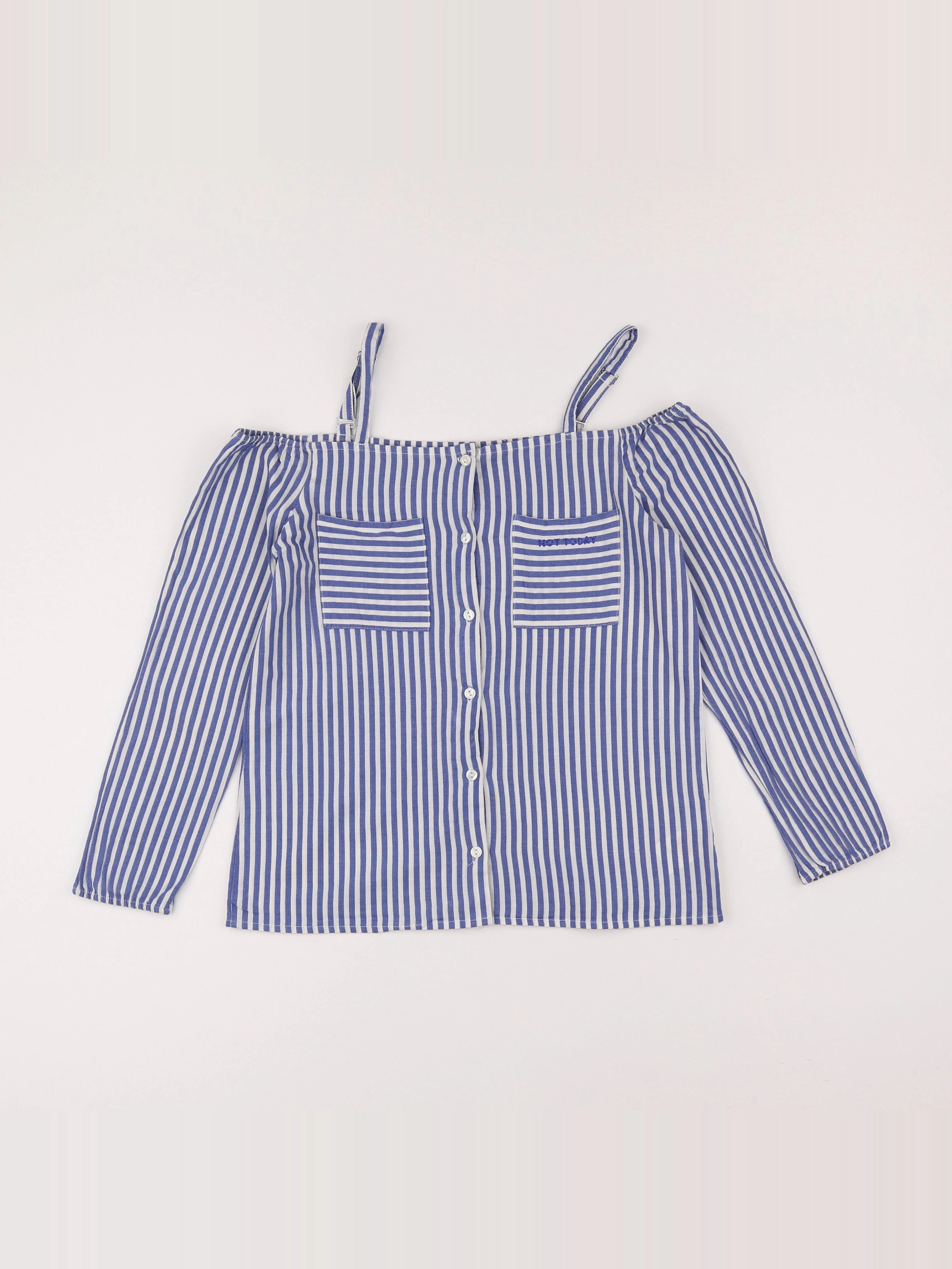 IKKS - blouse bleu, blanc - 16 ans