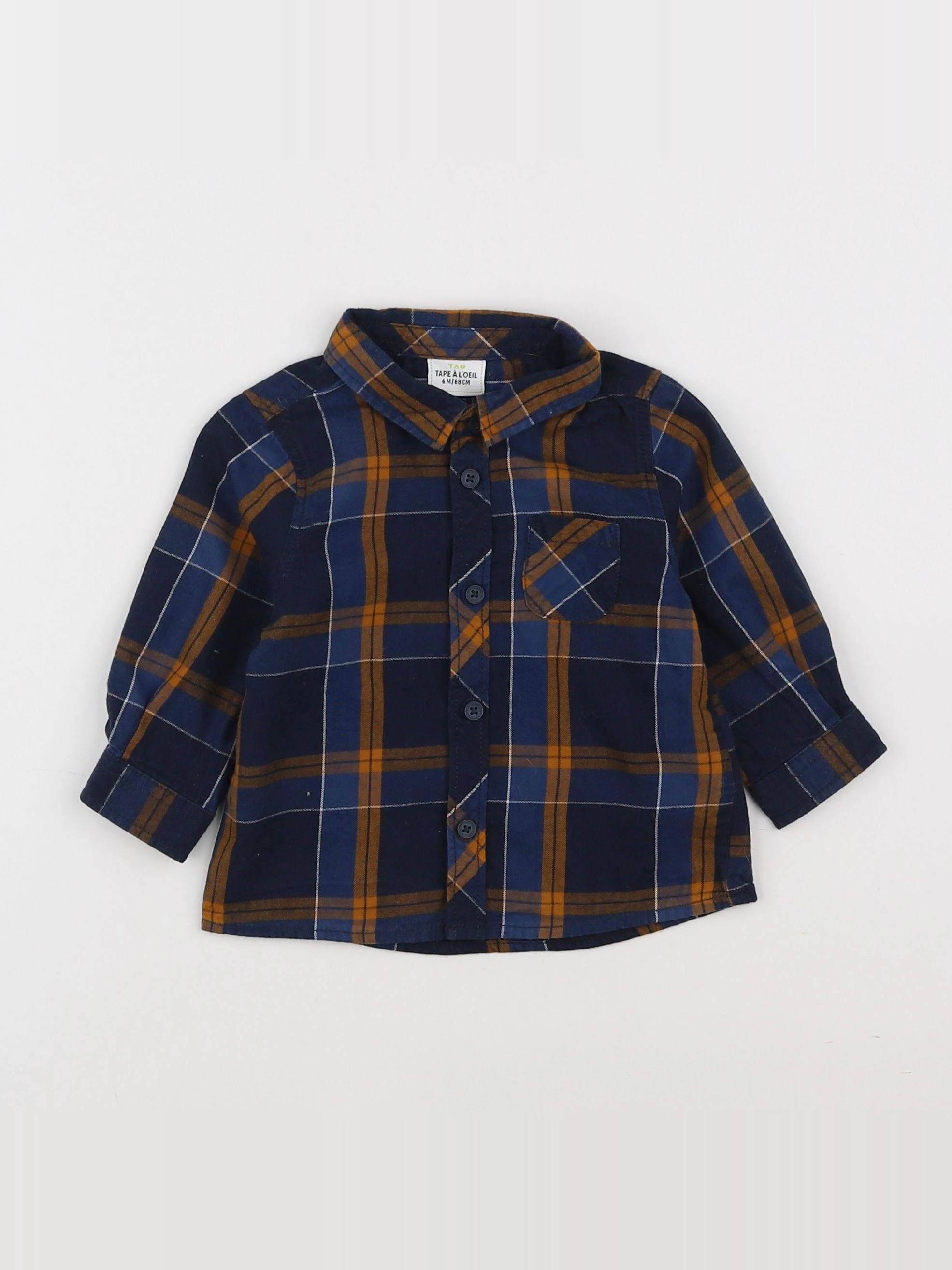 Tape à l'oeil - chemise bleu, marron - 6 mois