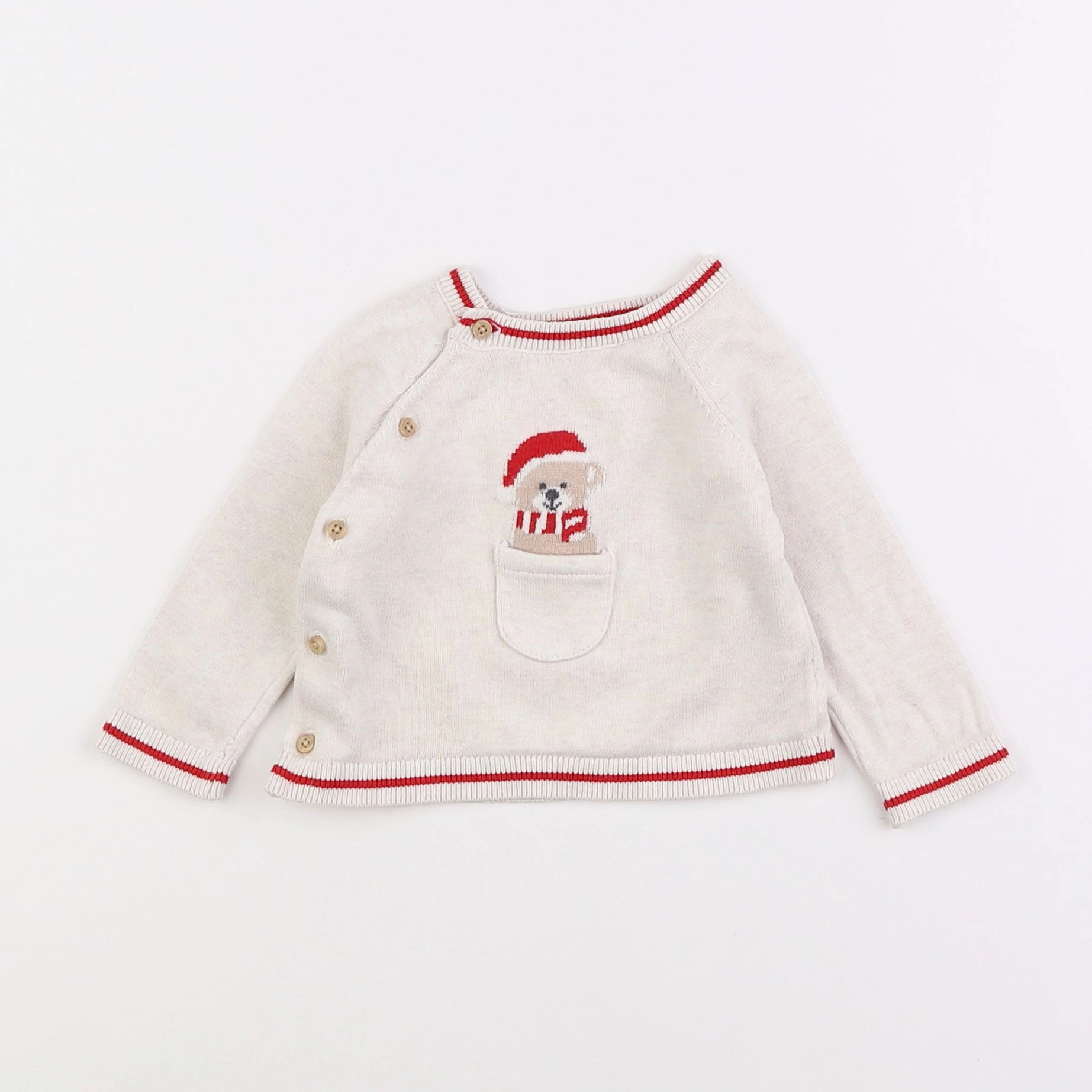 Vertbaudet - pull beige - 3 mois