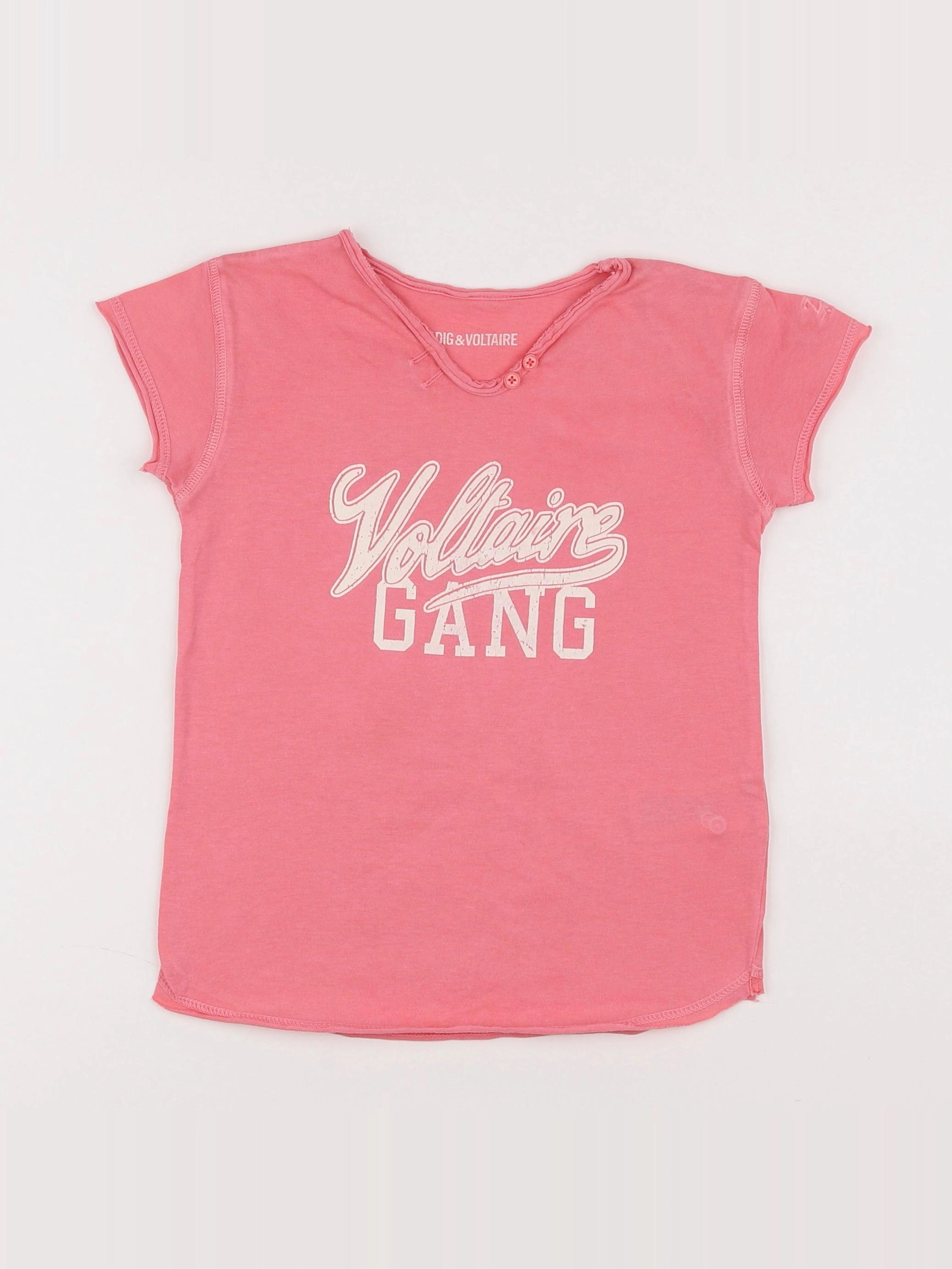 Zadig & Voltaire - tee-shirt rose - 6 ans