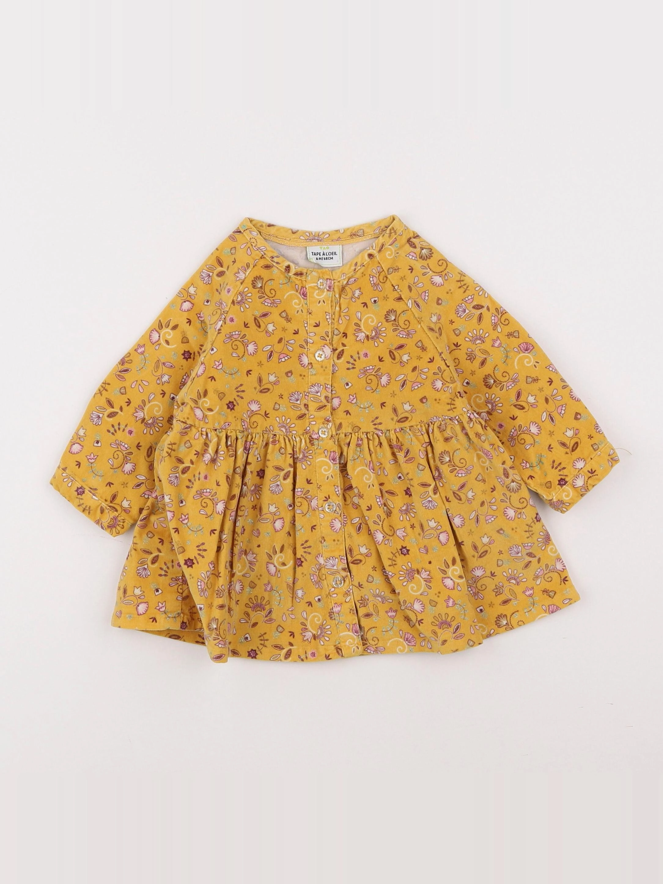 Tape à l'oeil - robe jaune - 6 mois