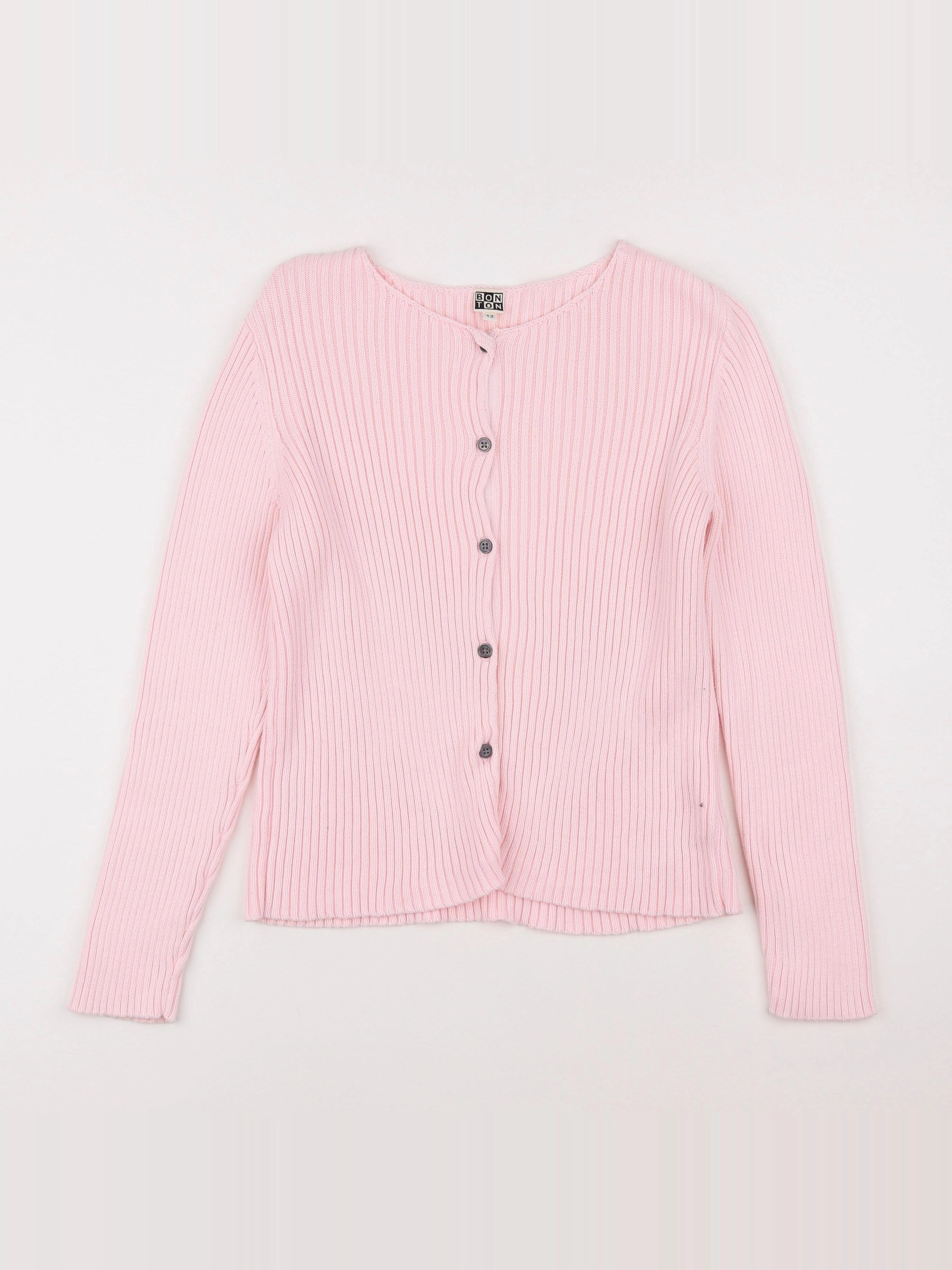 Bonton - gilet rose - 12 ans
