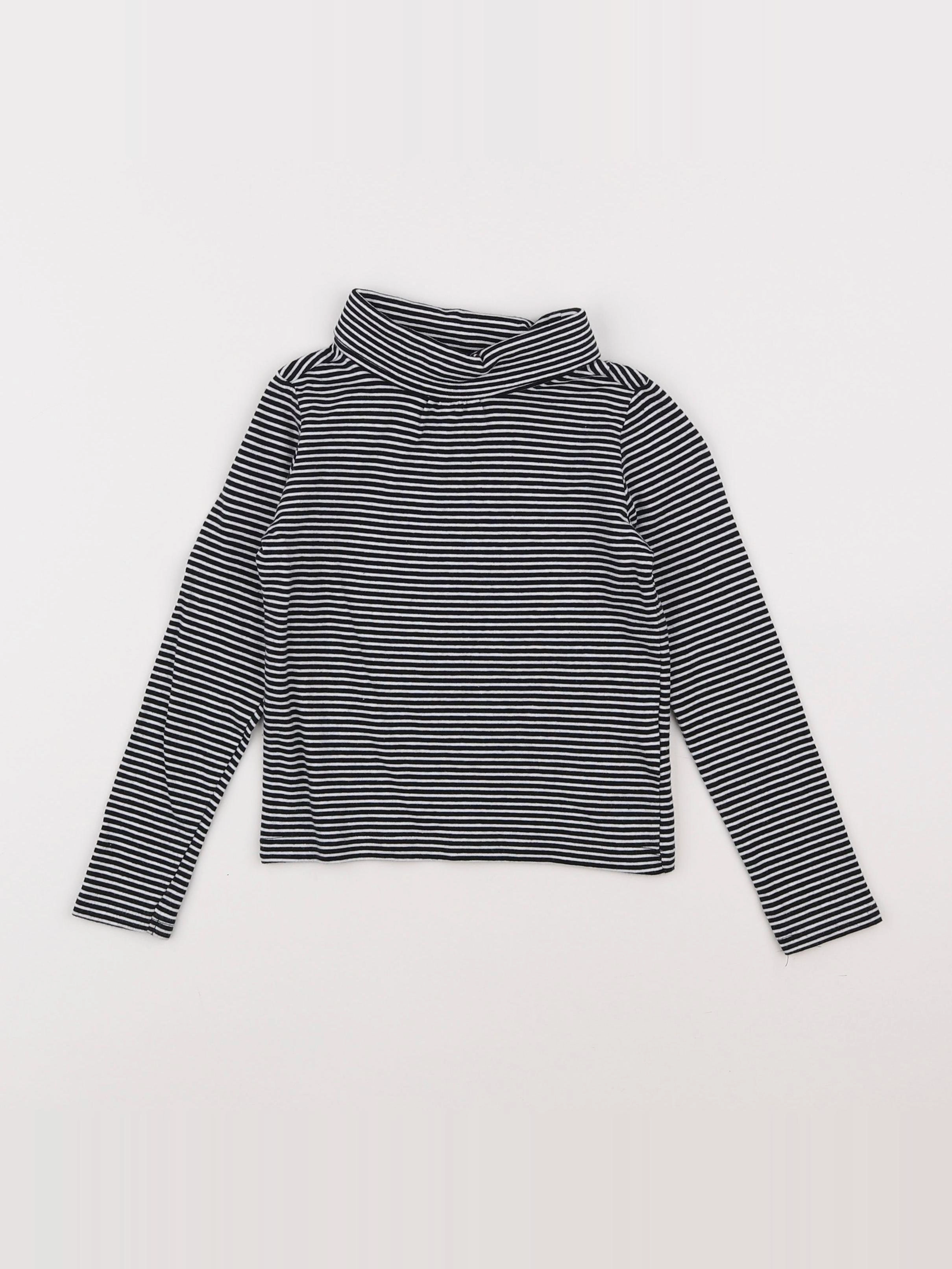Vertbaudet - sous-pull blanc, noir - 3 ans