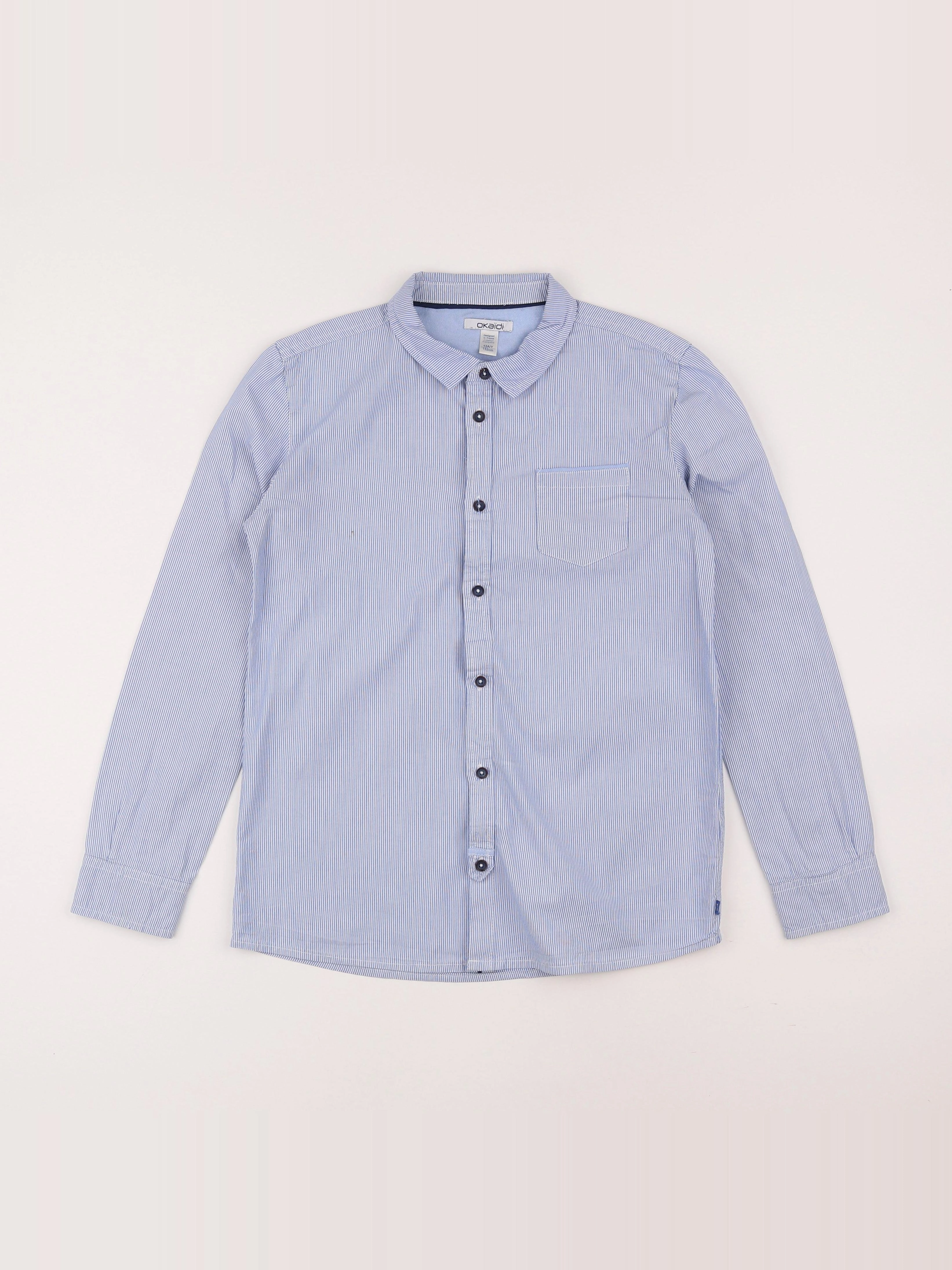Okaidi - chemise blanc, bleu - 12 ans