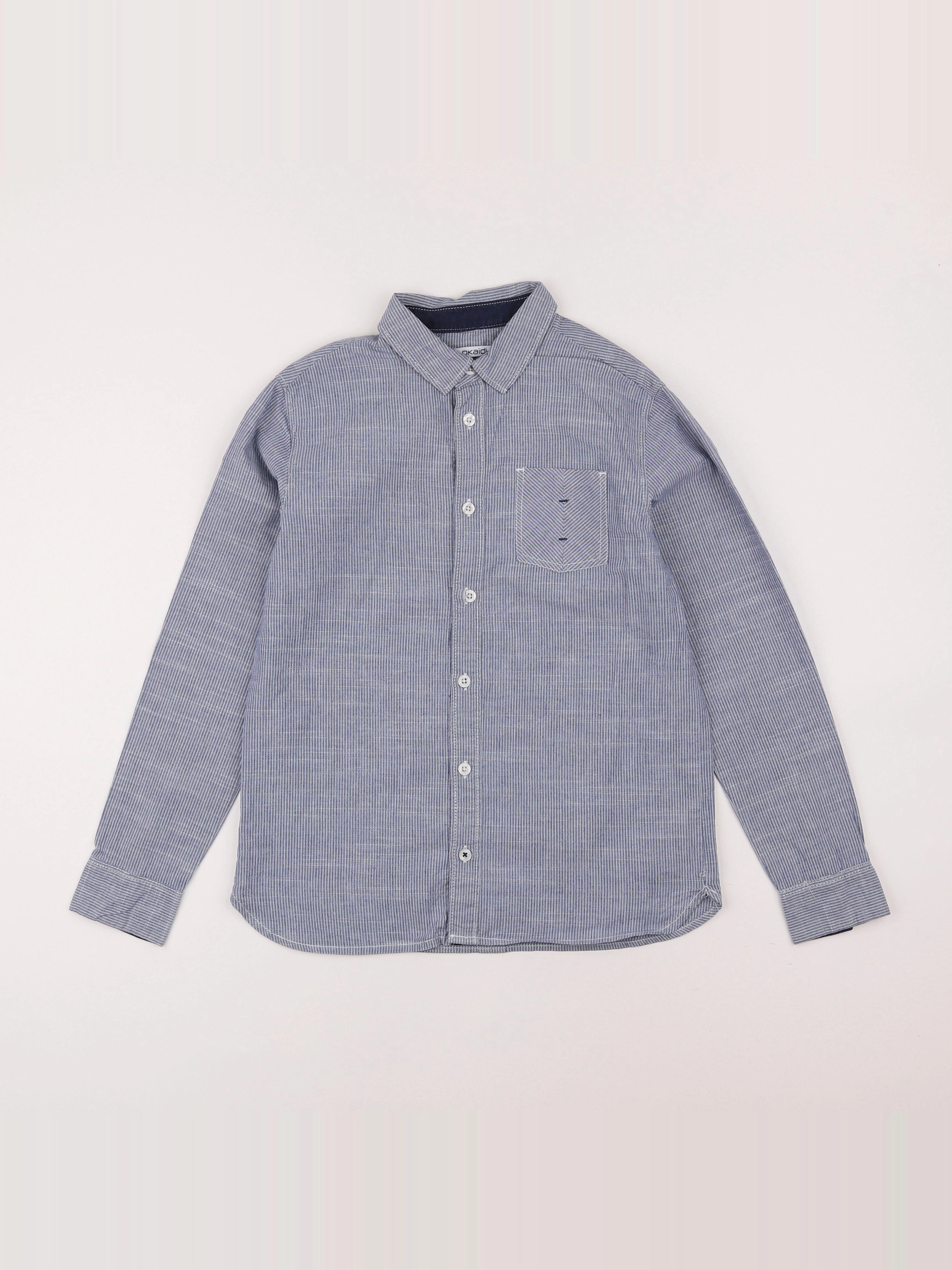 Okaidi - chemise blanc, bleu - 12 ans