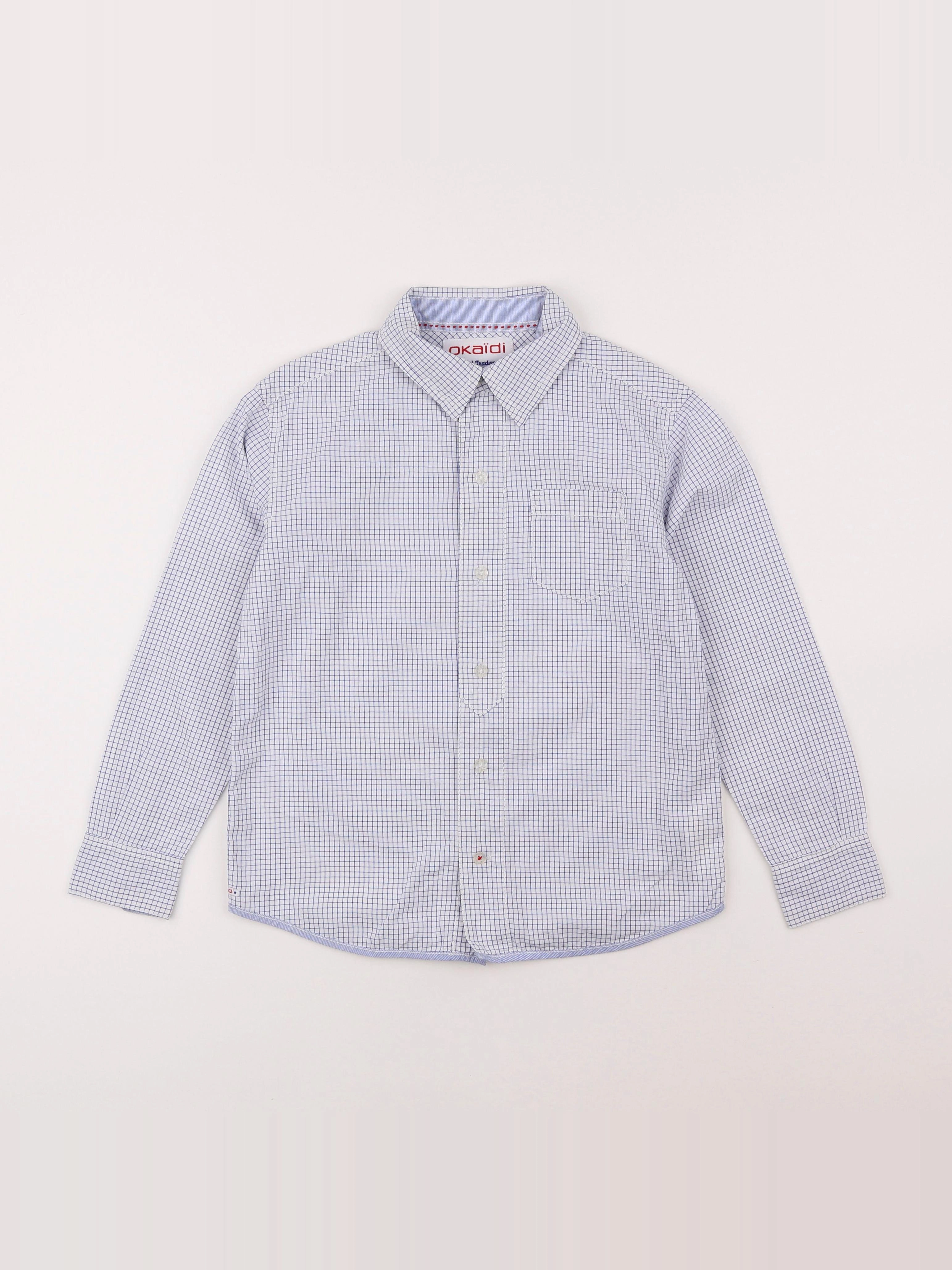Okaidi - chemise blanc, bleu - 8 ans