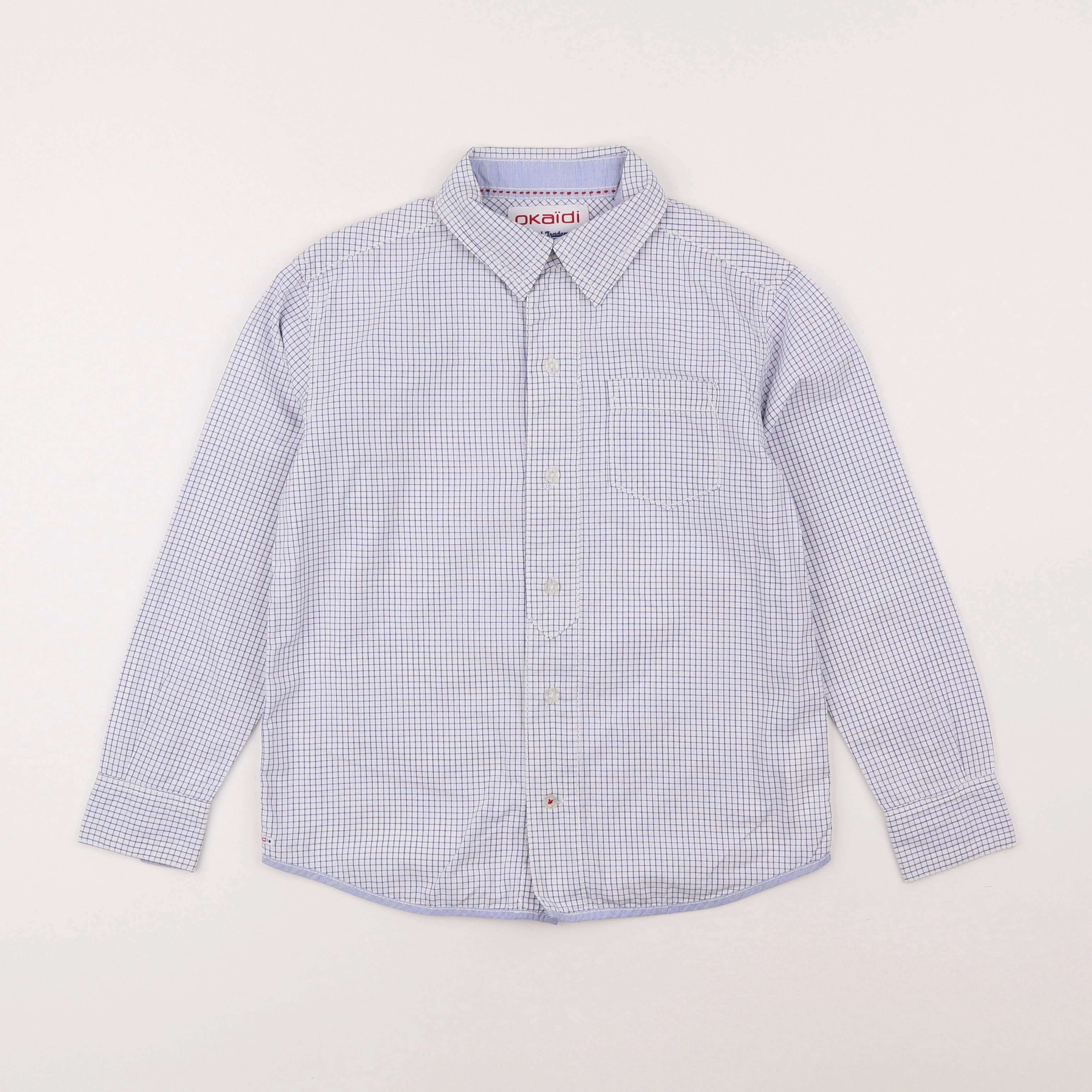 Okaidi - chemise blanc, bleu - 8 ans
