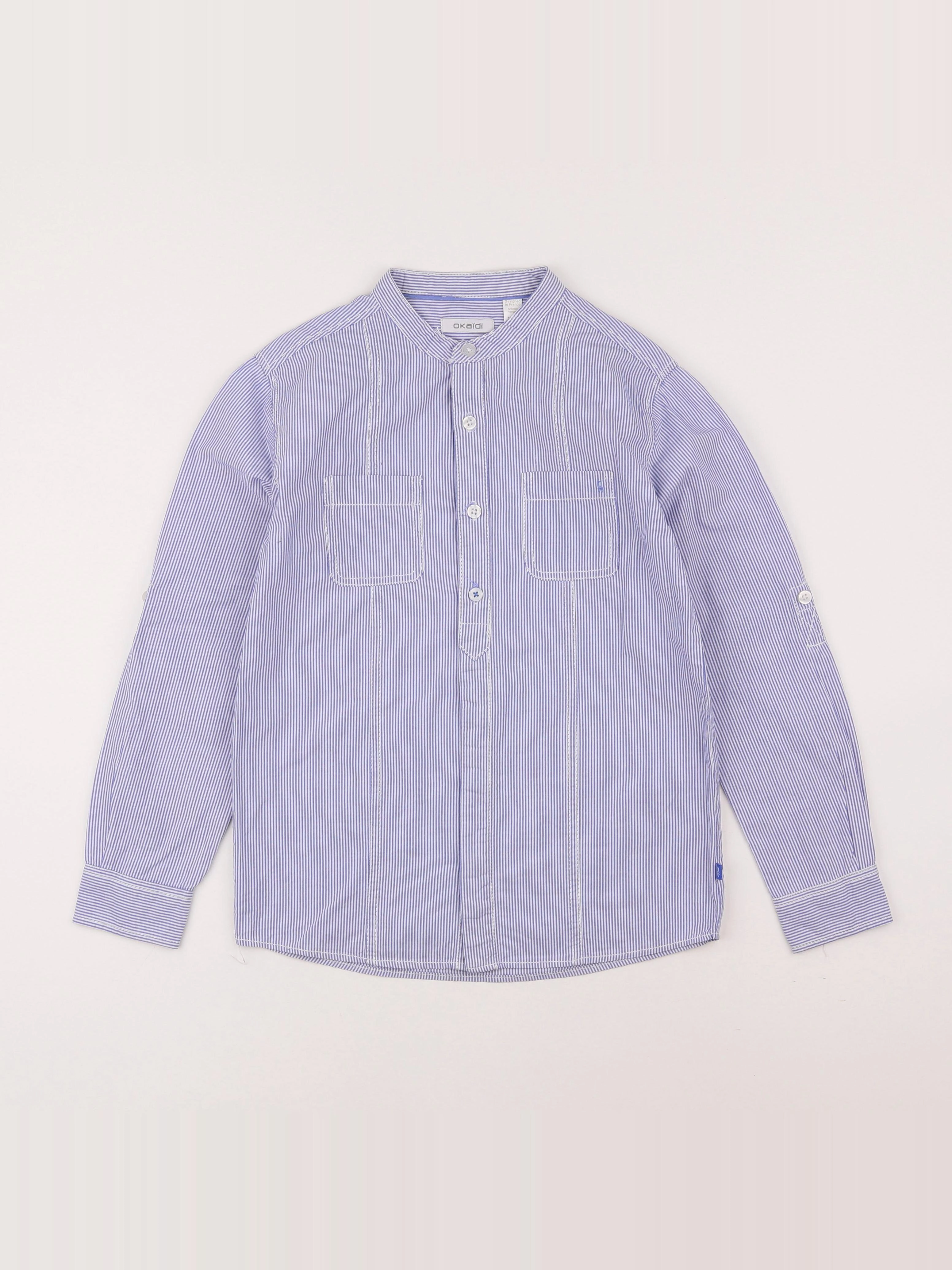 Okaidi - chemise blanc, bleu - 10 ans