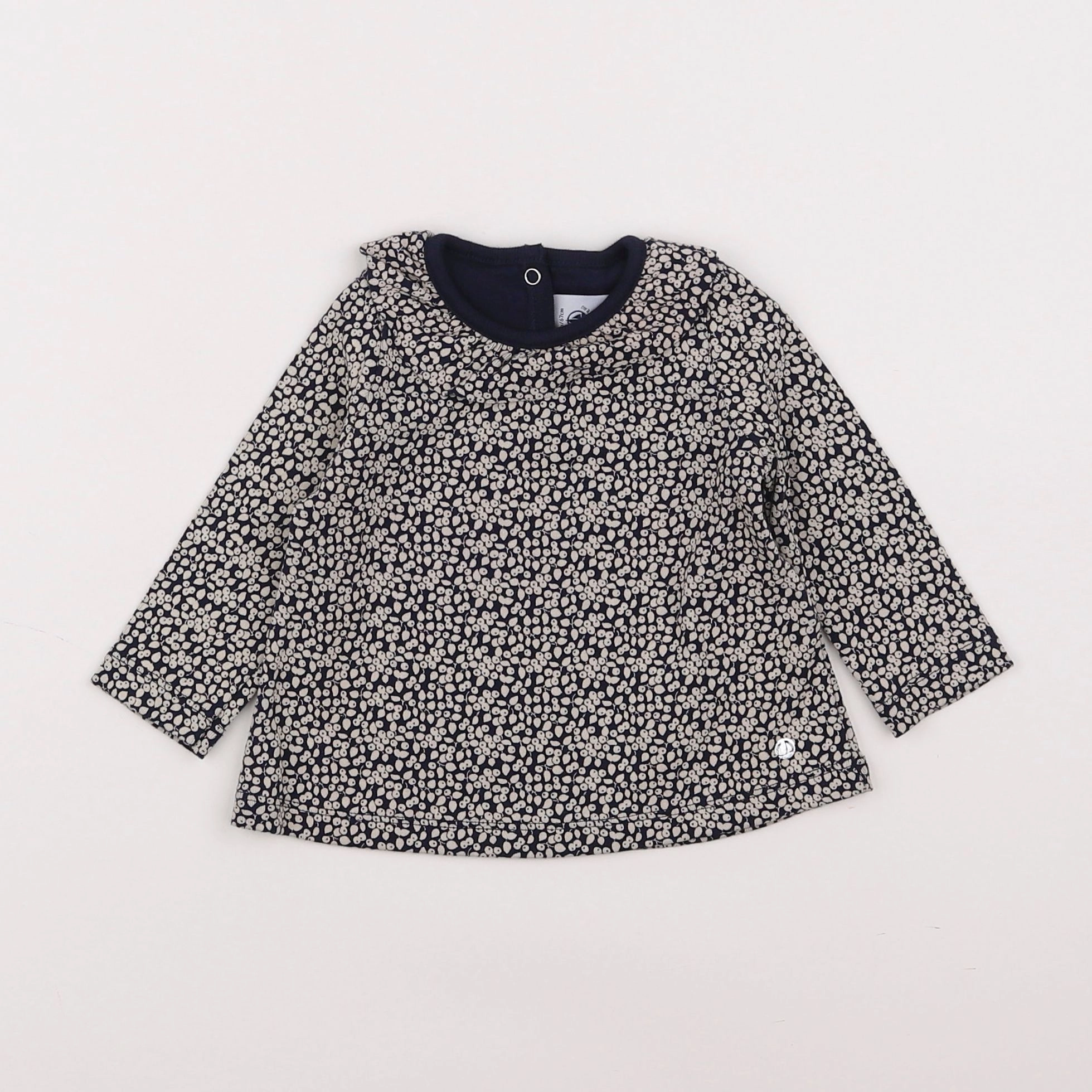 Petit Bateau - tee-shirt blanc, bleu - 6 mois
