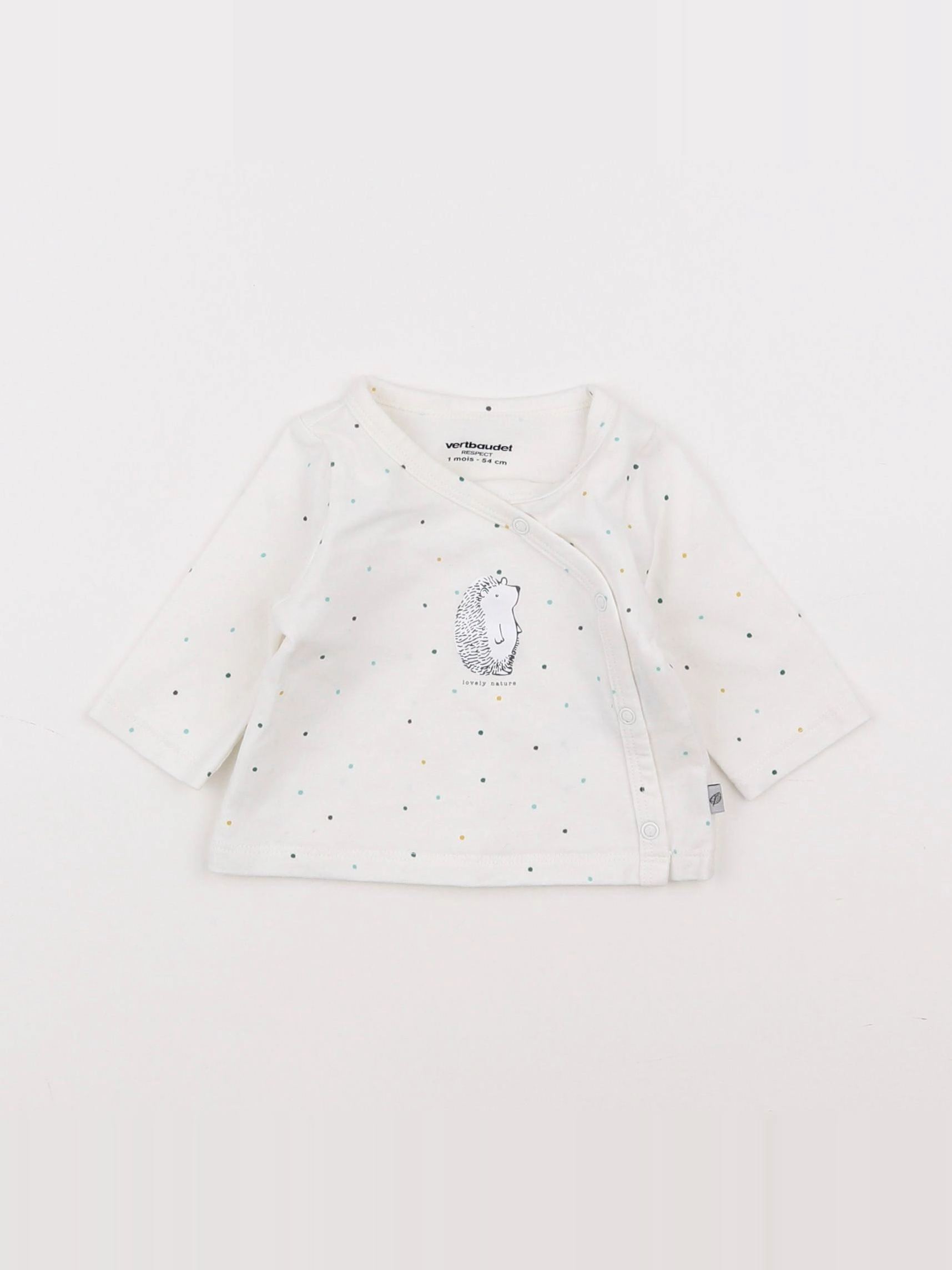 Vertbaudet - tee-shirt blanc - 1 mois