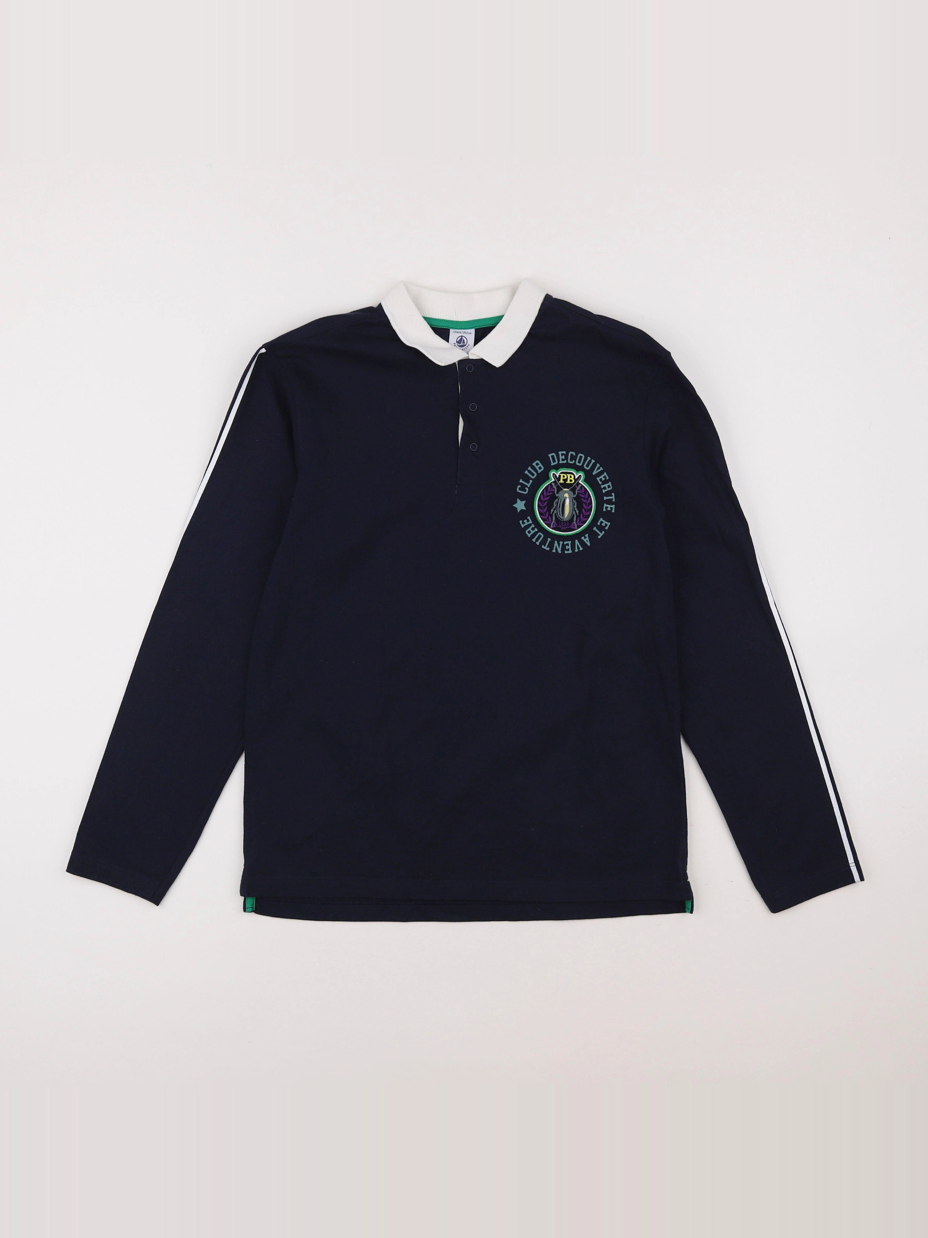 Petit Bateau - polo bleu - 12 ans