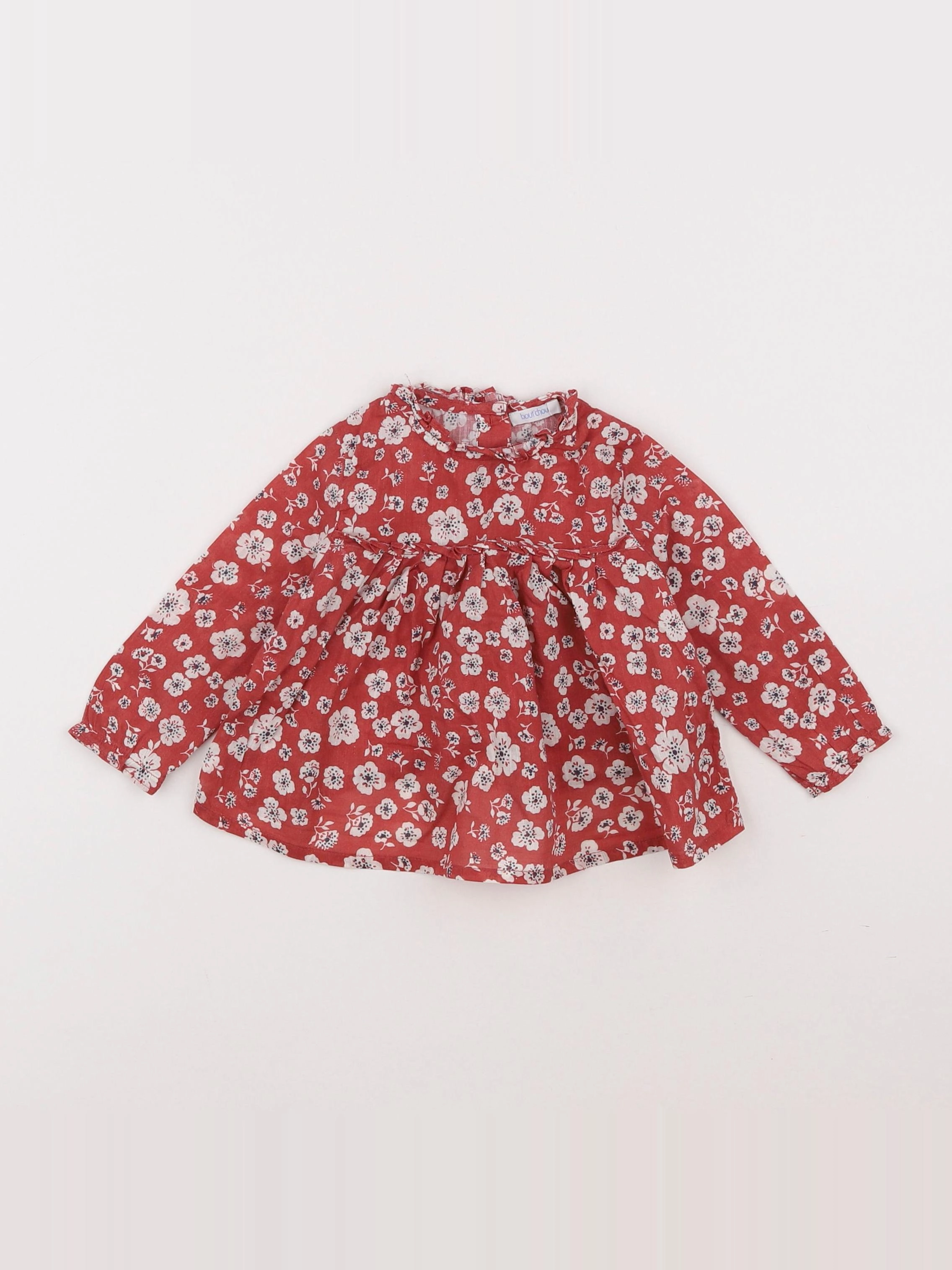 Boutchou - blouse rouge - 6 mois