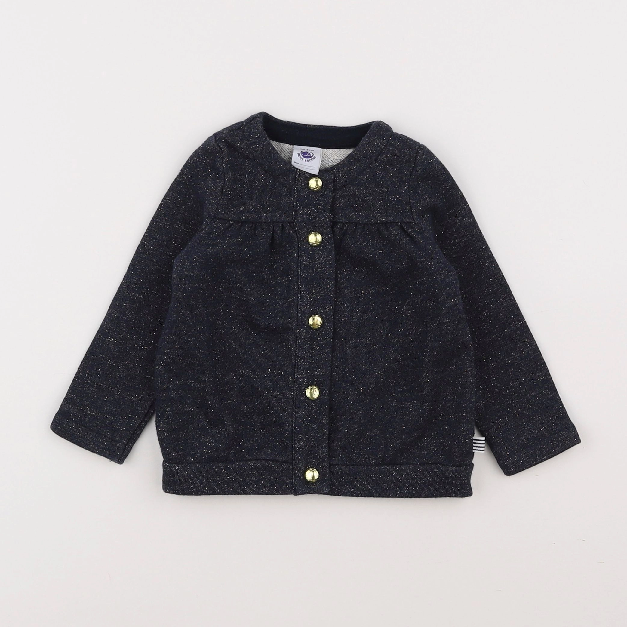Petit Bateau - sweat bleu, or - 18 mois
