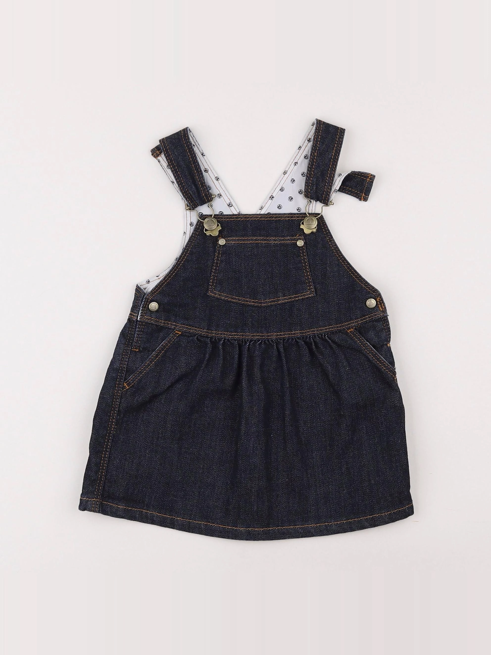 Petit Bateau - robe bleu - 12 mois