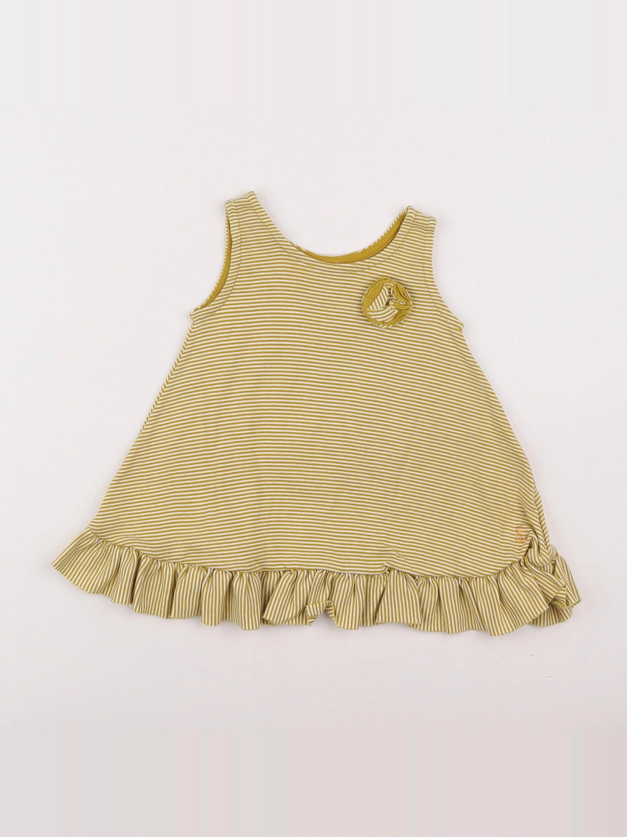 Petit Bateau - robe vert - 6 mois
