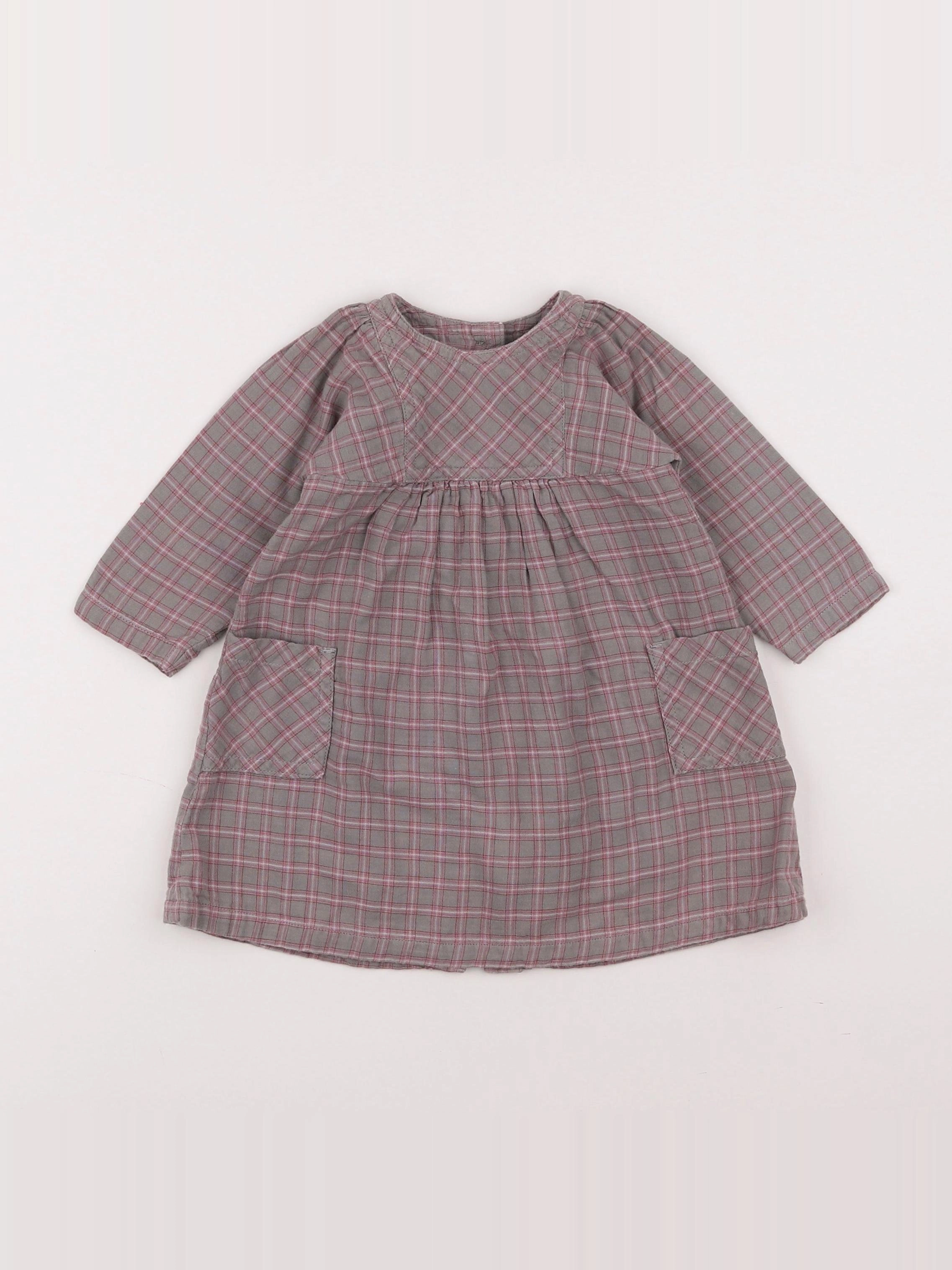 Petit Bateau - robe gris - 6 mois