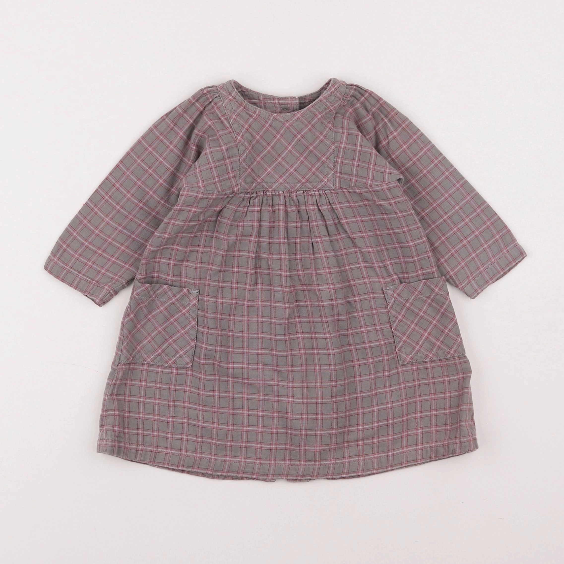 Petit Bateau - robe gris - 6 mois