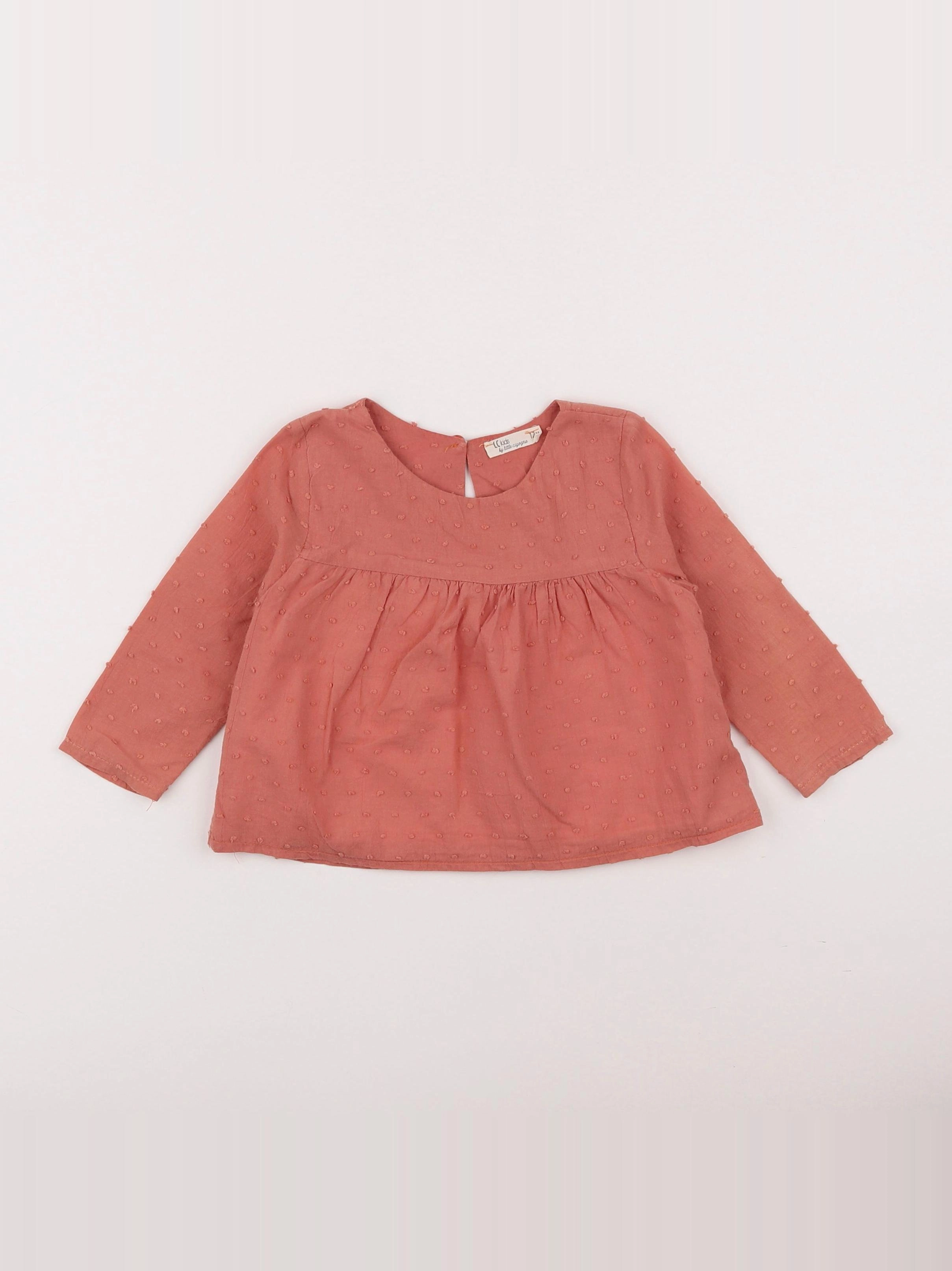 Little Cigogne - blouse rose - 12 mois