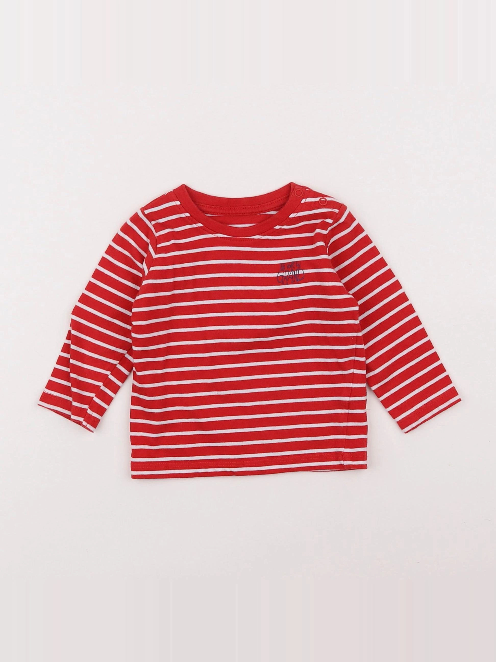 Vertbaudet - tee-shirt rouge - 6 mois