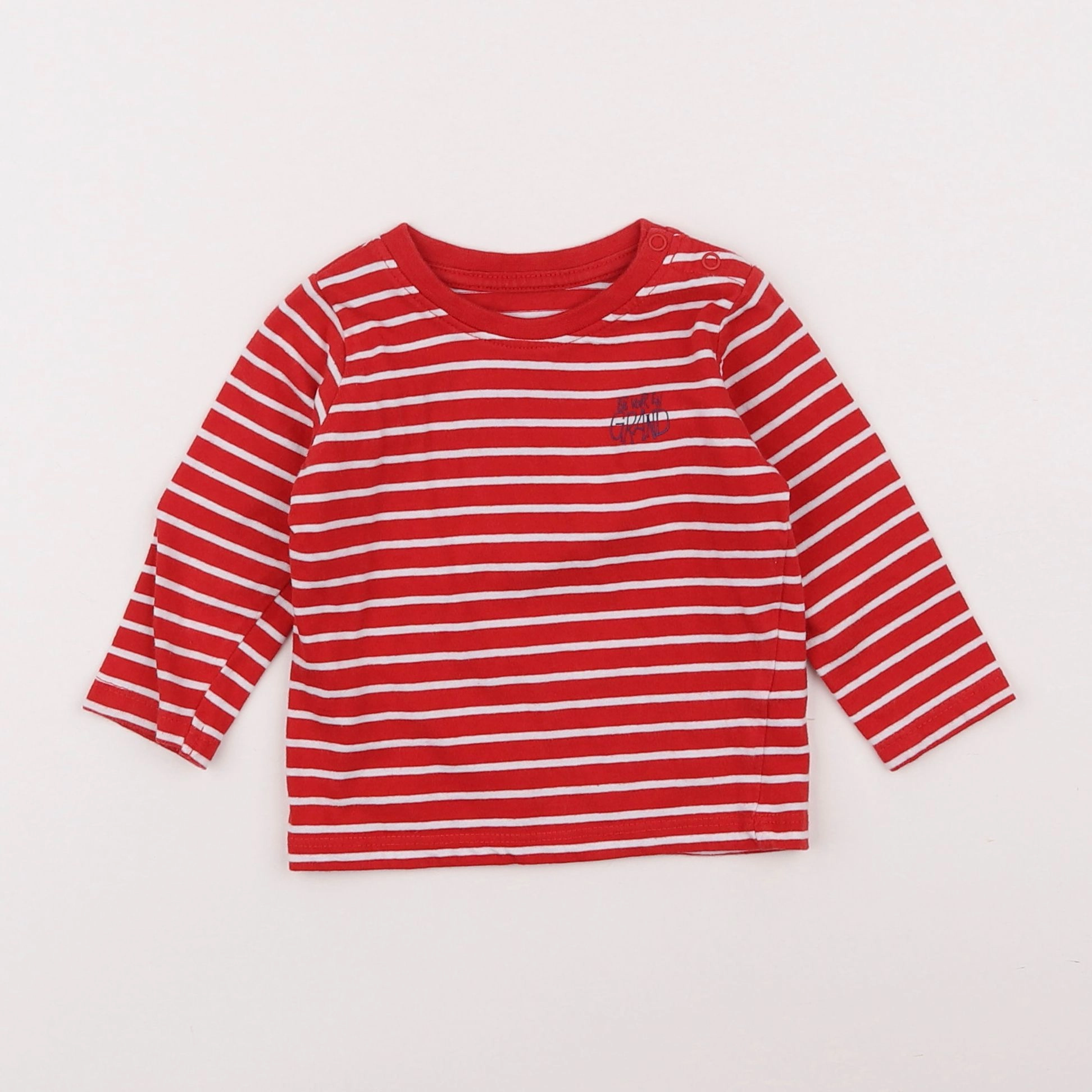 Vertbaudet - tee-shirt rouge - 6 mois