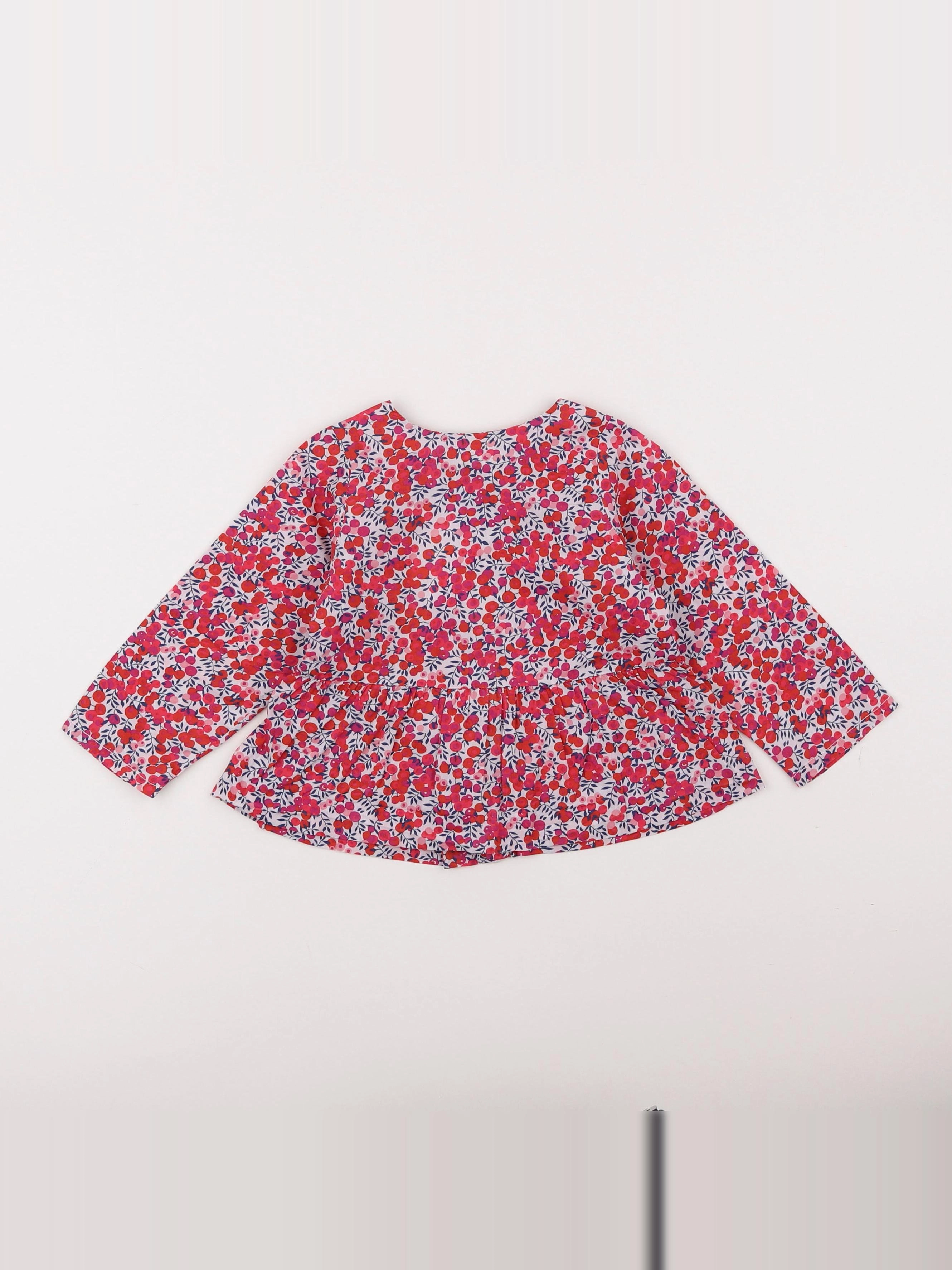Jacadi - blouse liberty rose, rouge - 18 mois