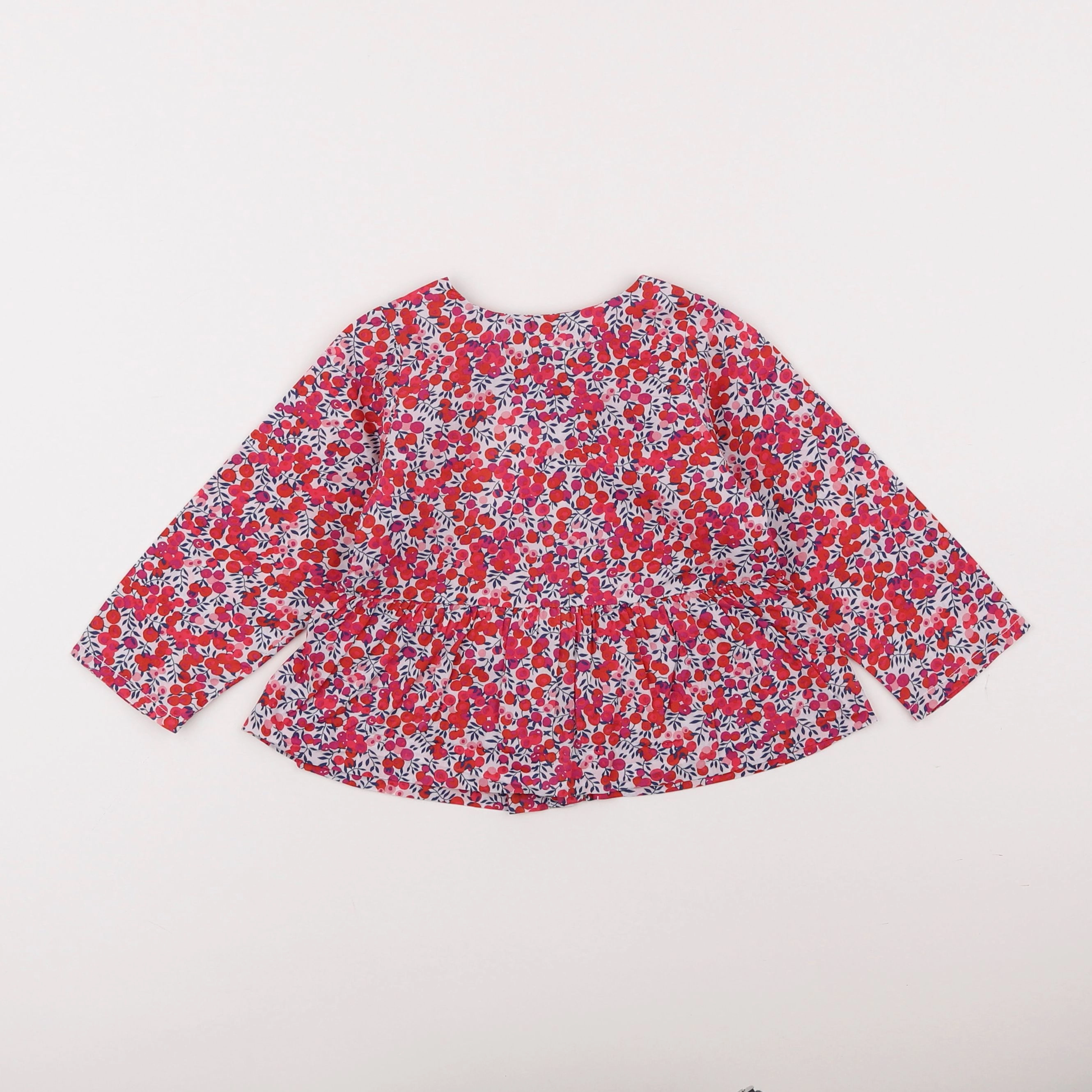 Jacadi - blouse liberty rose, rouge - 18 mois