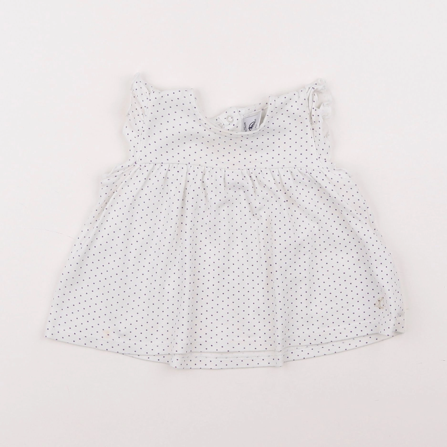 Petit Bateau - tee-shirt blanc, violet - 12 mois