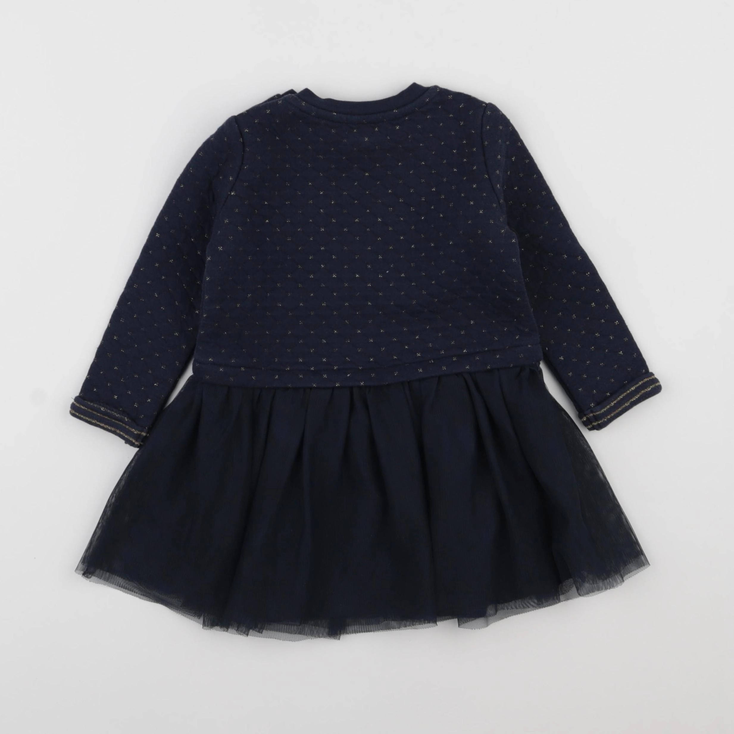 Vertbaudet - robe bleu, or - 2 ans