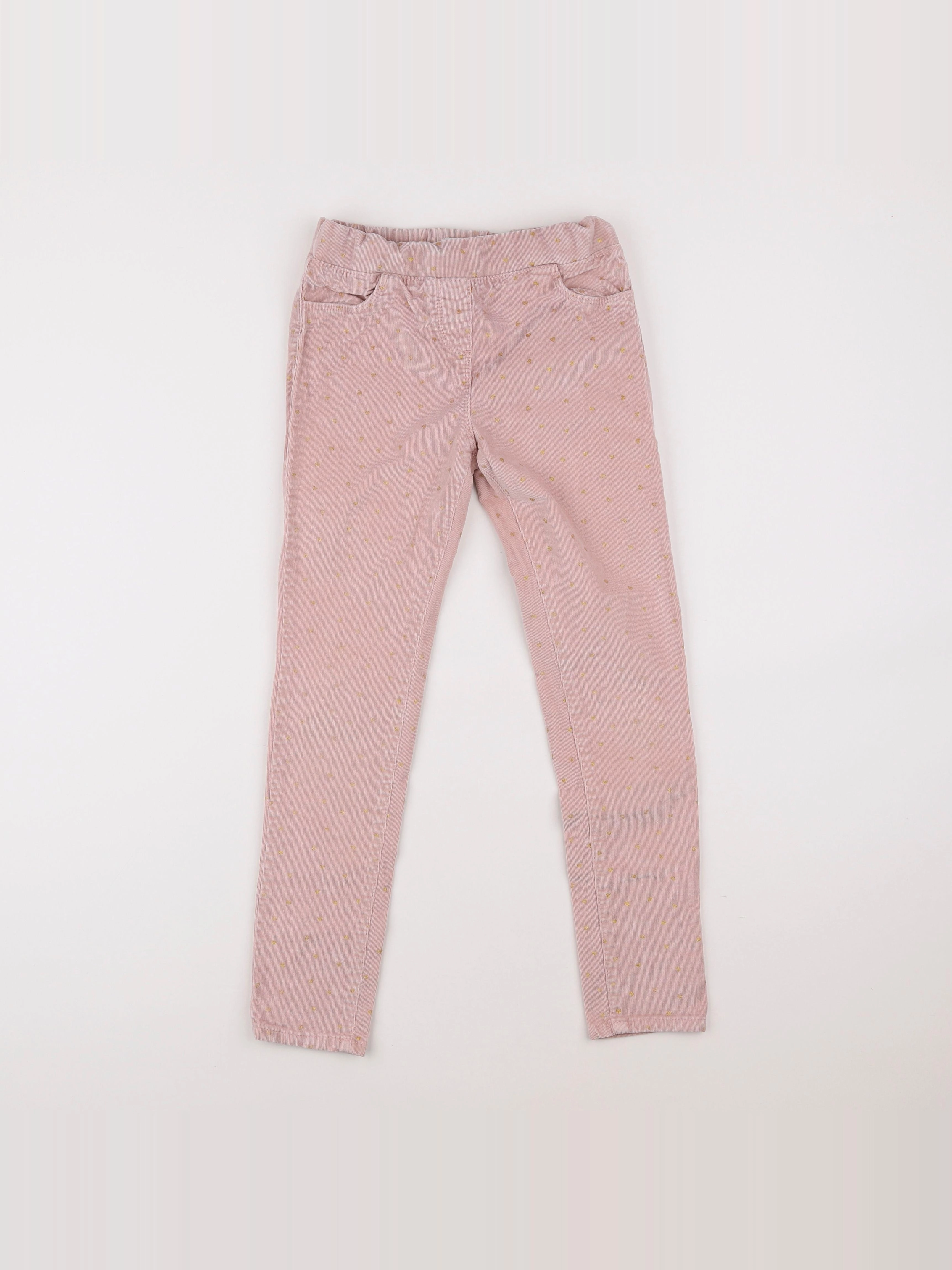 Vertbaudet - pantalon rose, or - 9 ans