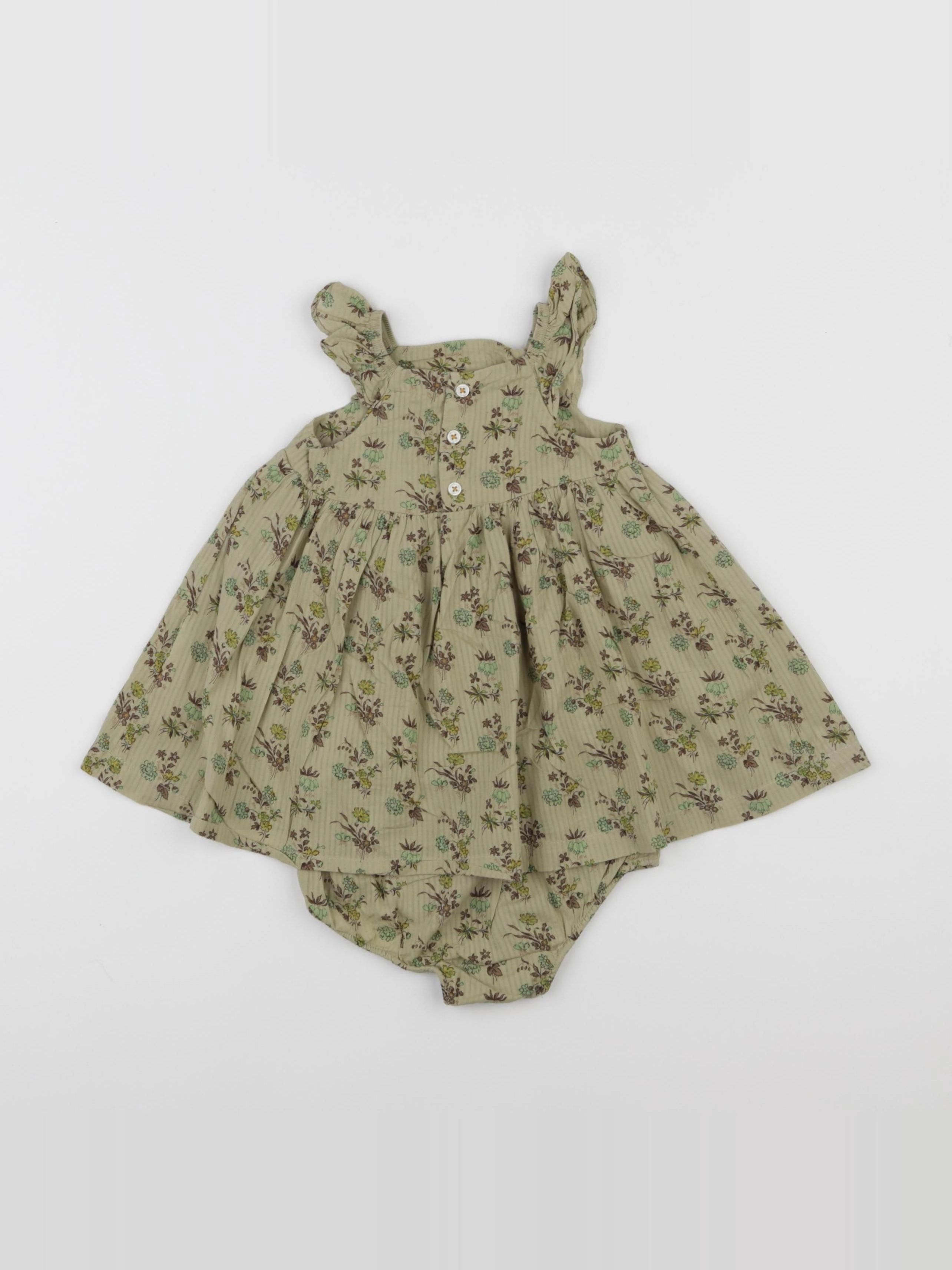 Boutchou - robe vert - 6 mois