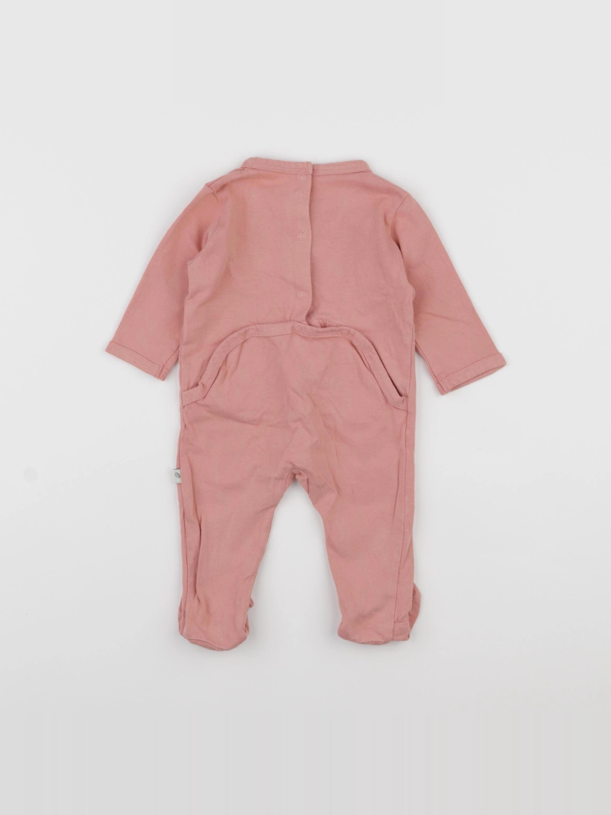 Vertbaudet - pyjama coton rose - 3 mois
