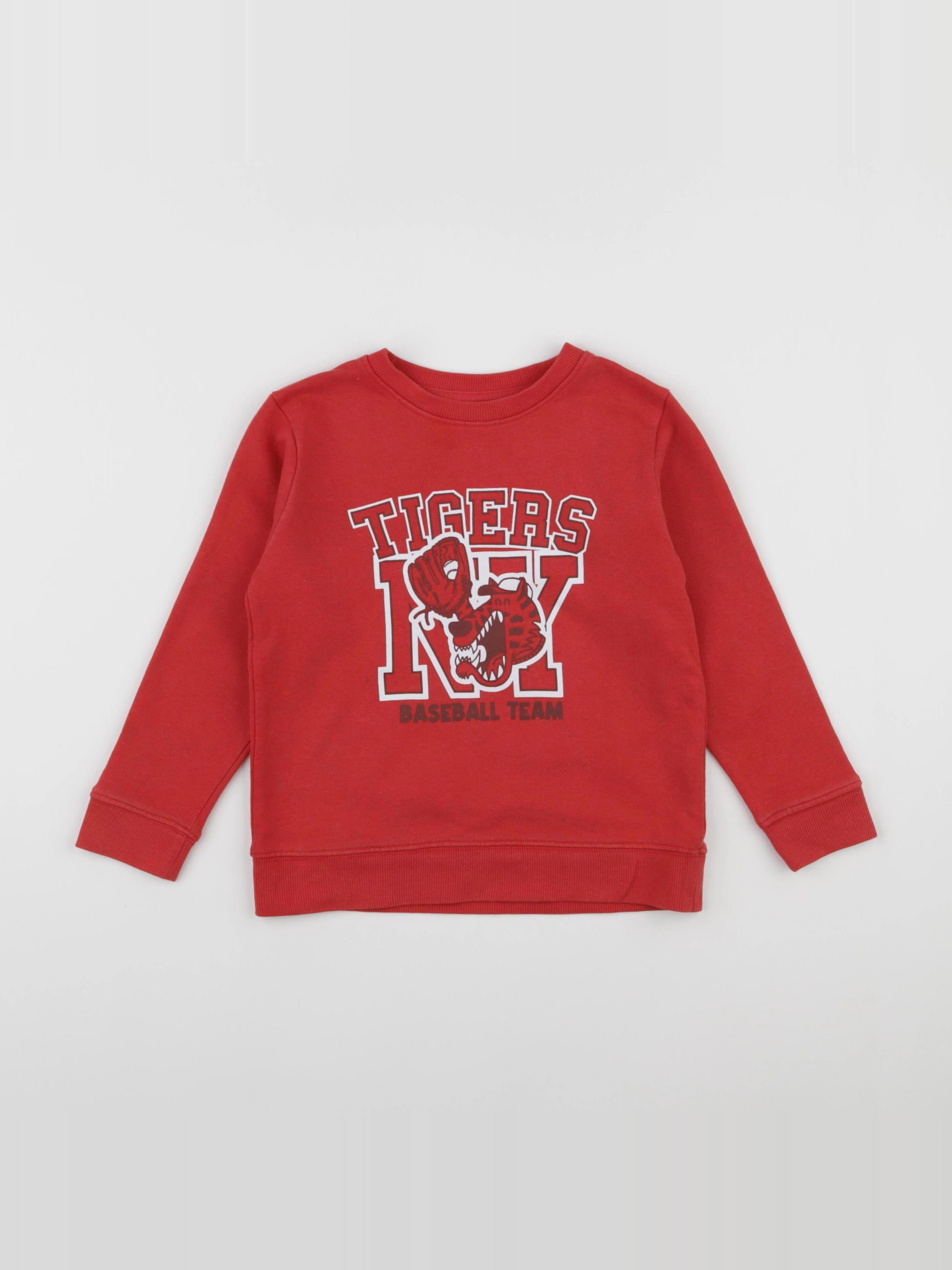 Vertbaudet - sweat rouge - 6 ans