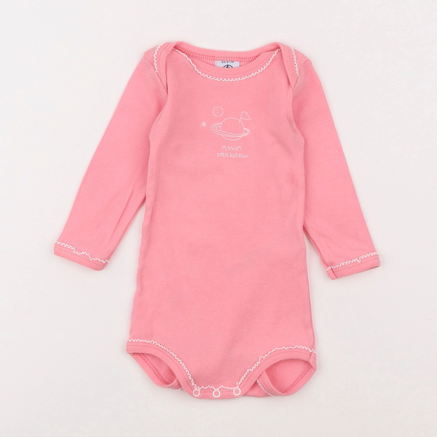 Petit Bateau - body rose - 6 mois