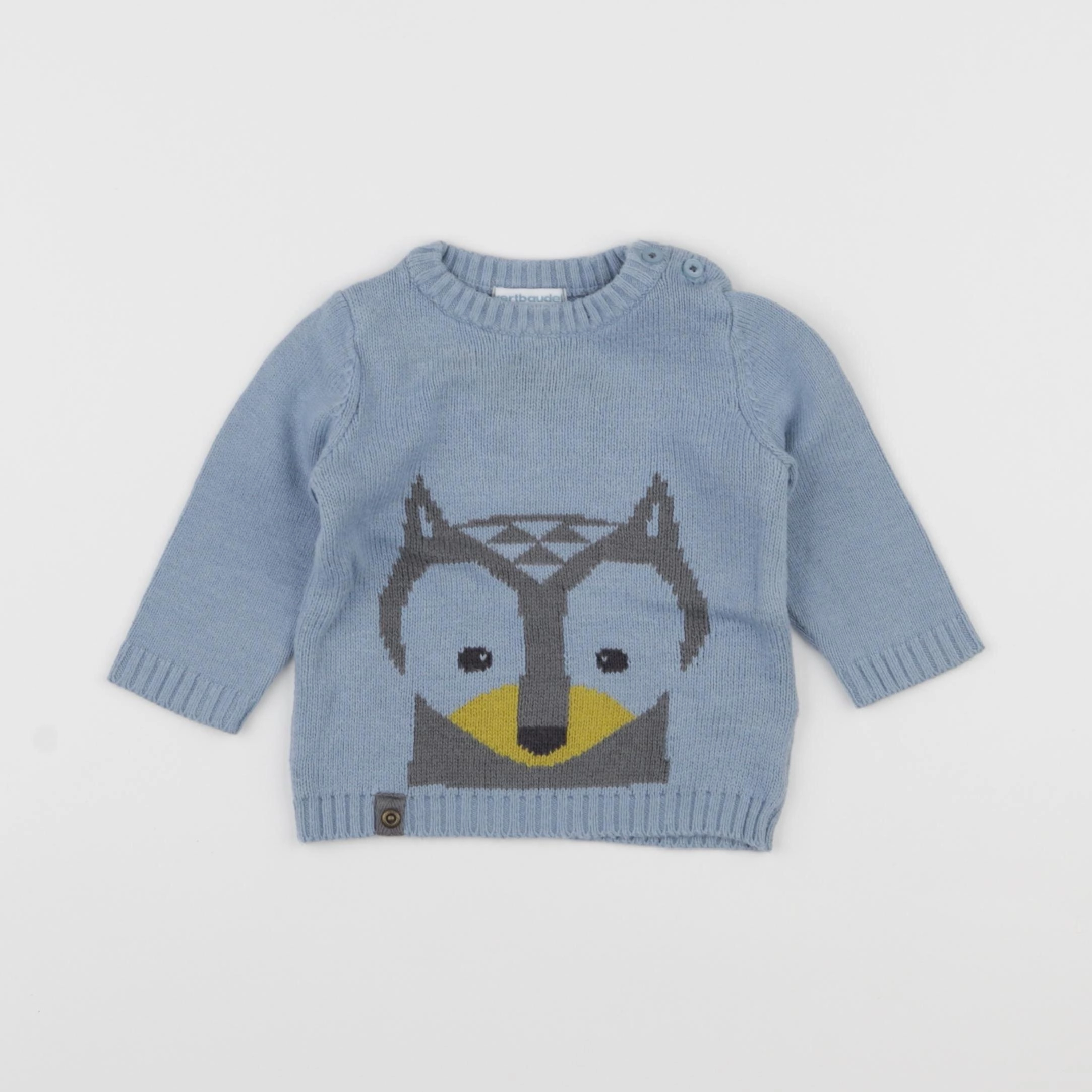 Vertbaudet - pull bleu - 6 mois
