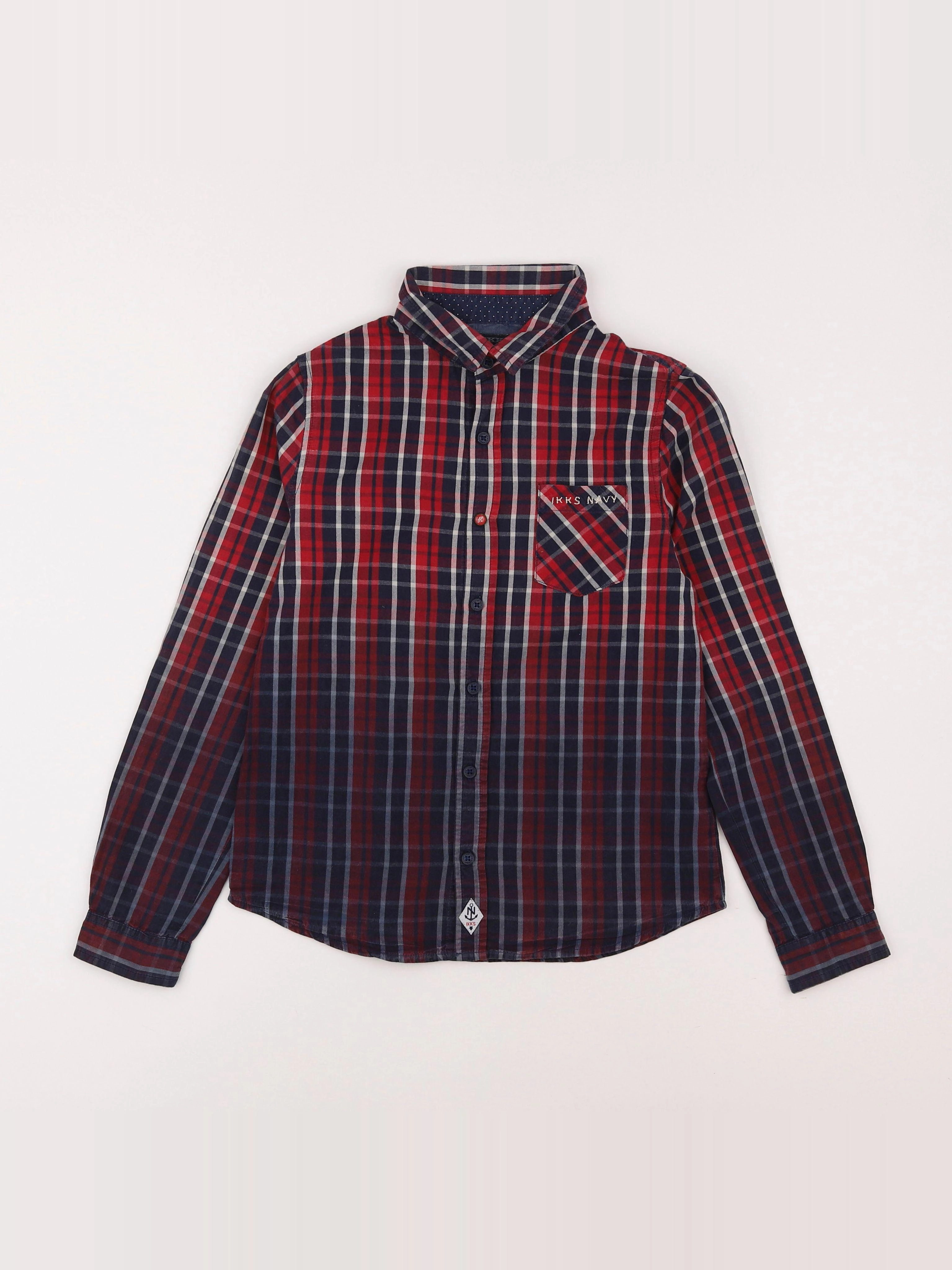 IKKS - chemise bleu, rouge - 10 ans