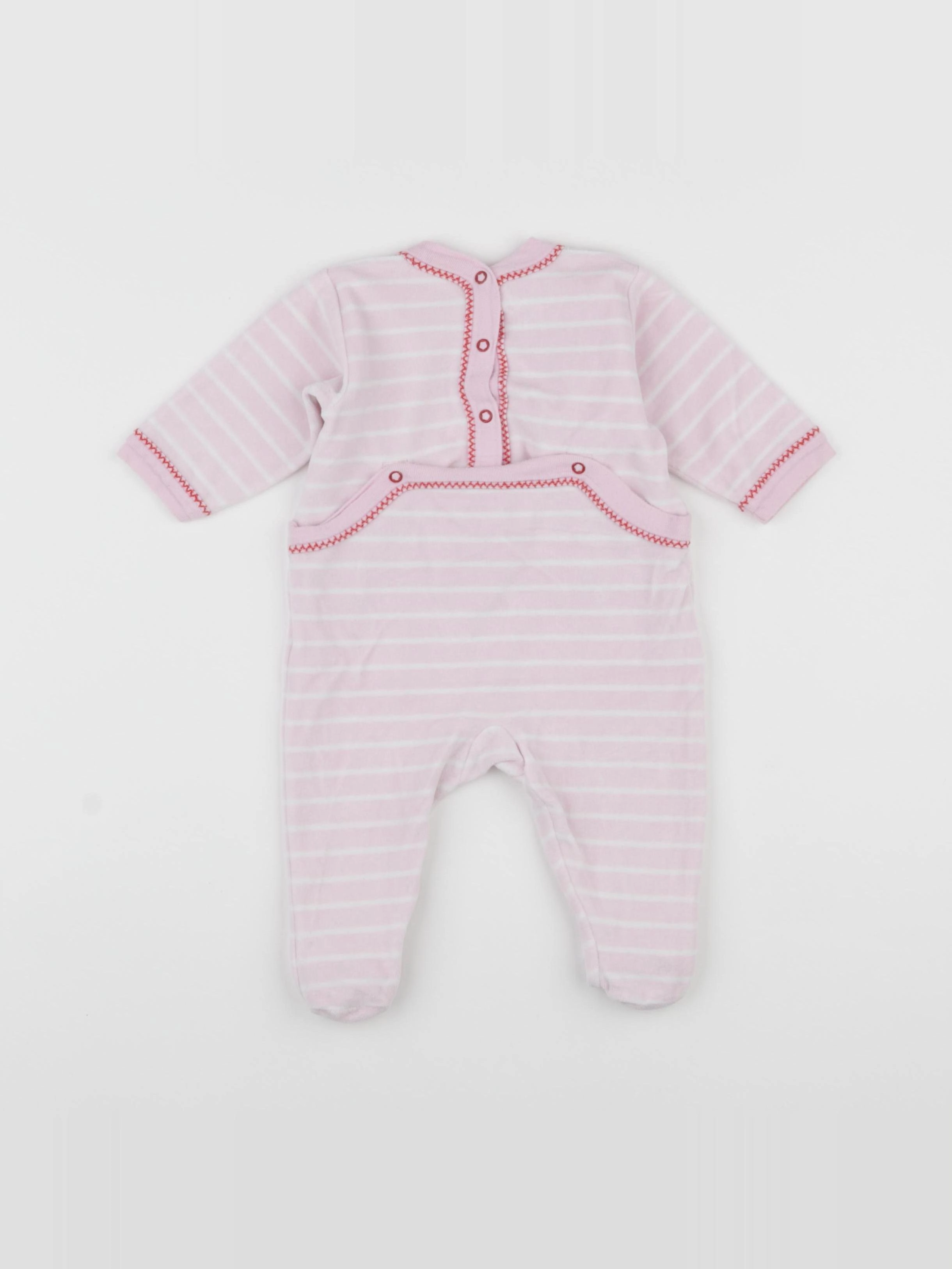 Petit Bateau - pyjama velours rose - 3 mois