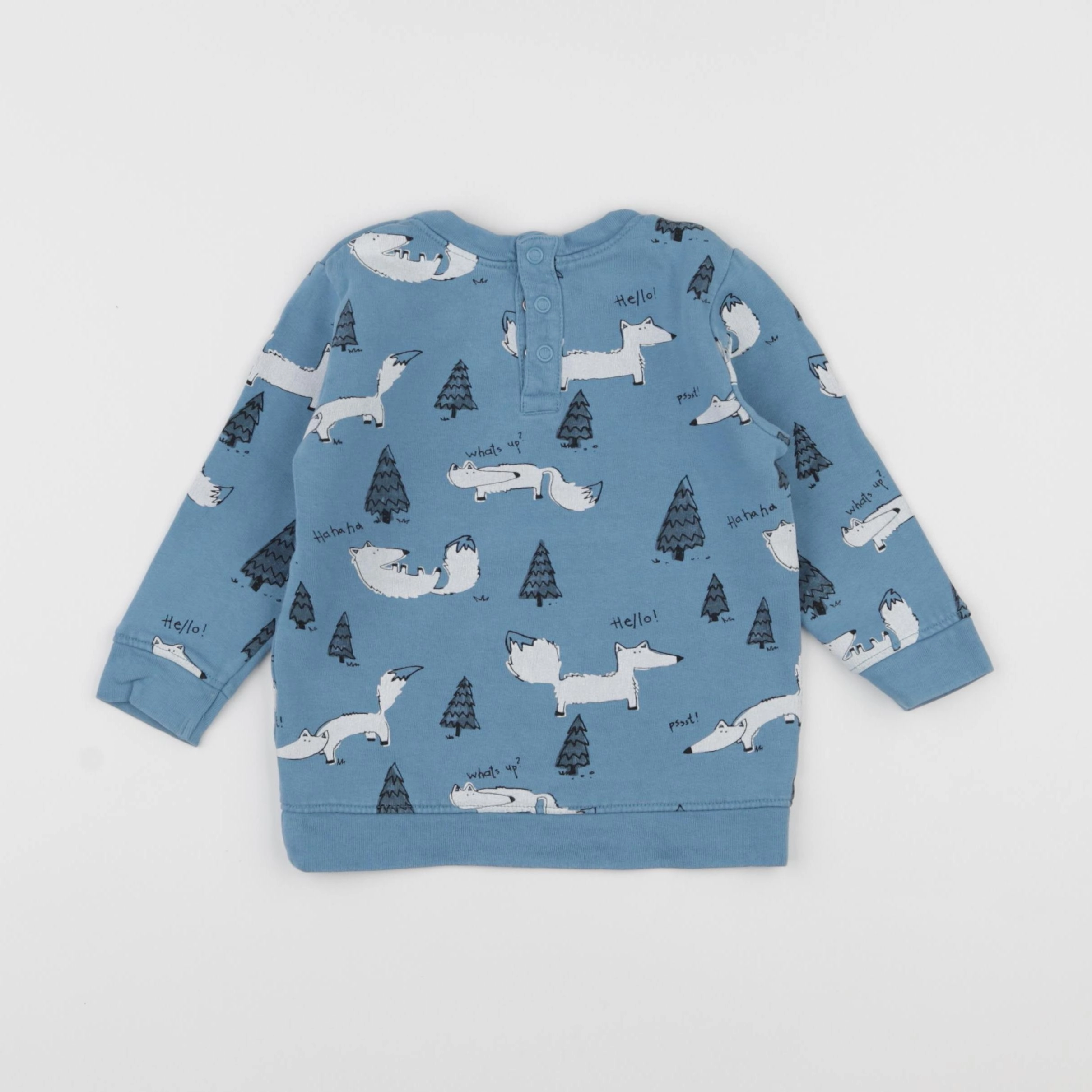 H&M - sweat bleu - 9/12 mois