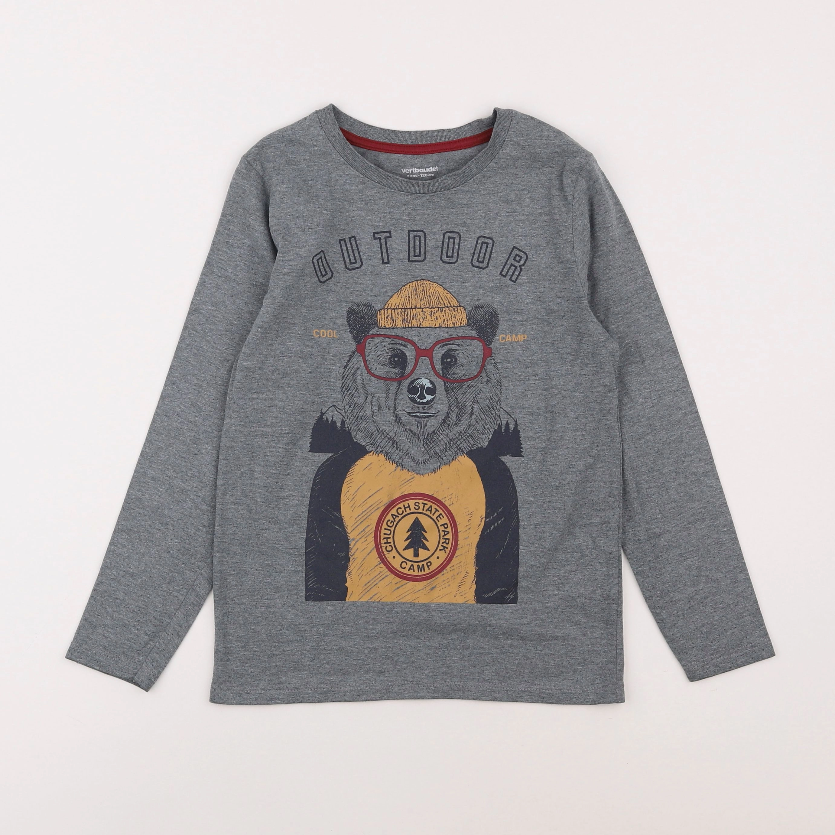 Vertbaudet - tee-shirt gris - 8 ans