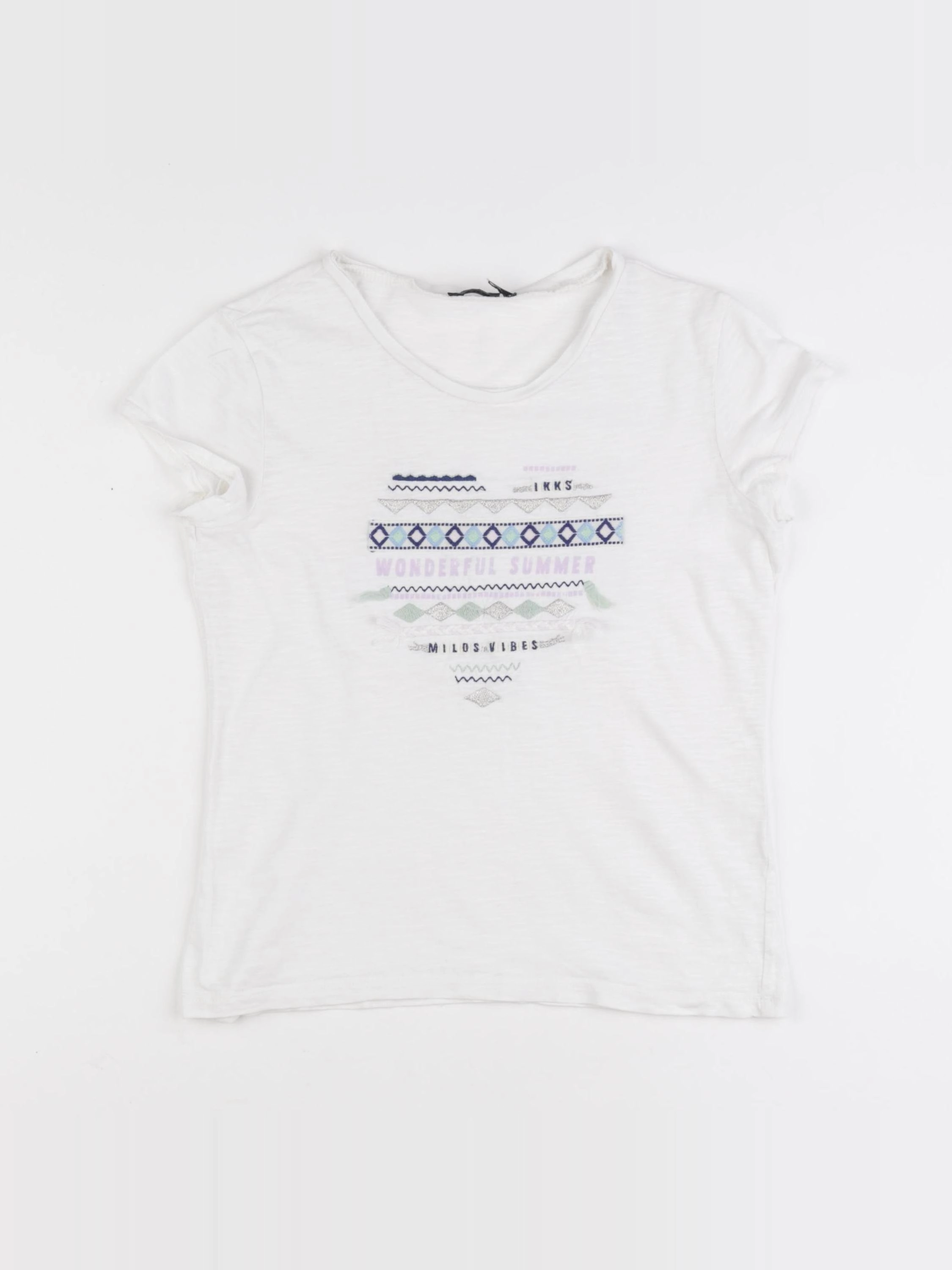 IKKS - tee-shirt blanc - 10 ans