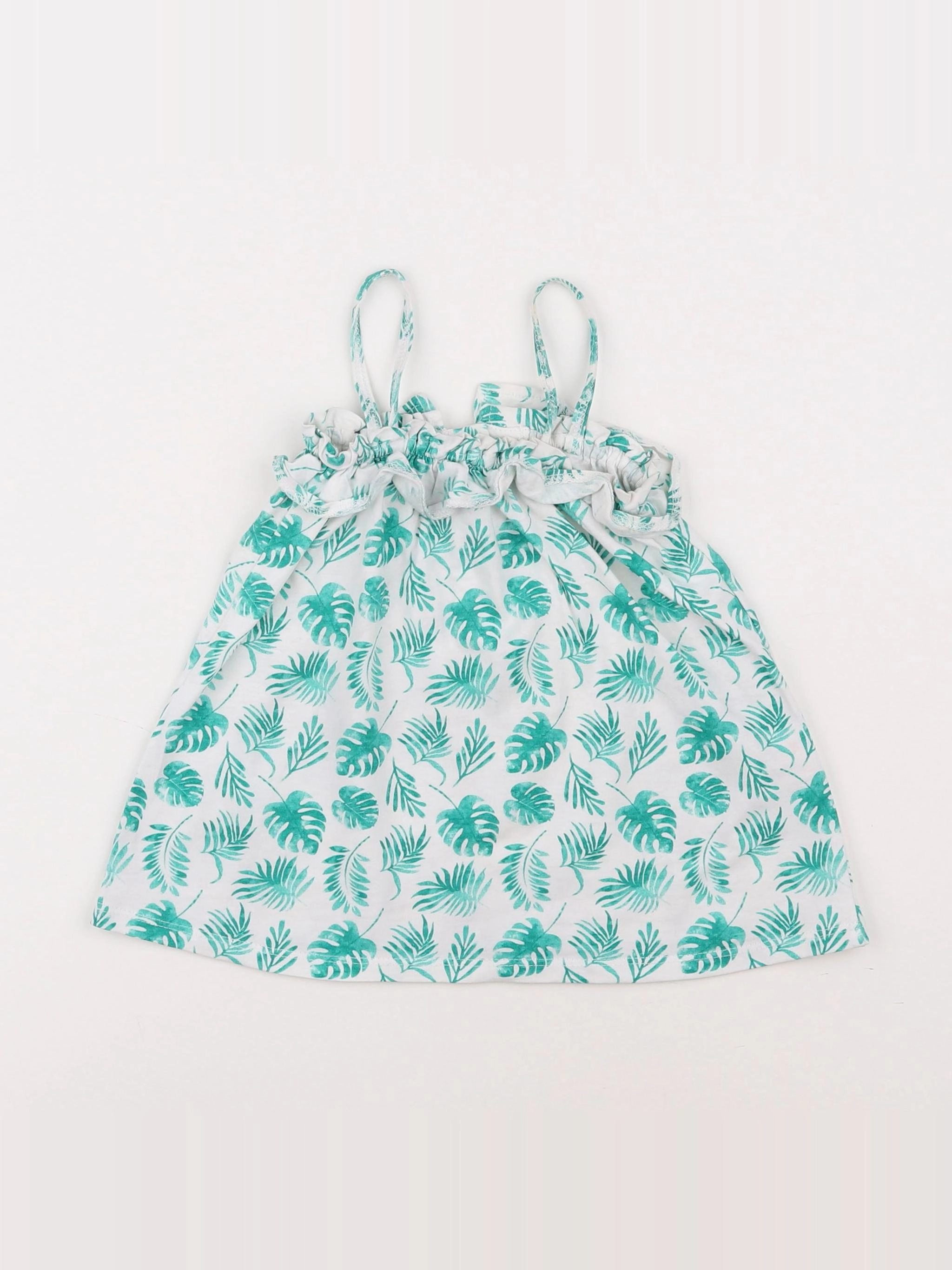 La Redoute - robe blanc, vert - 6 mois