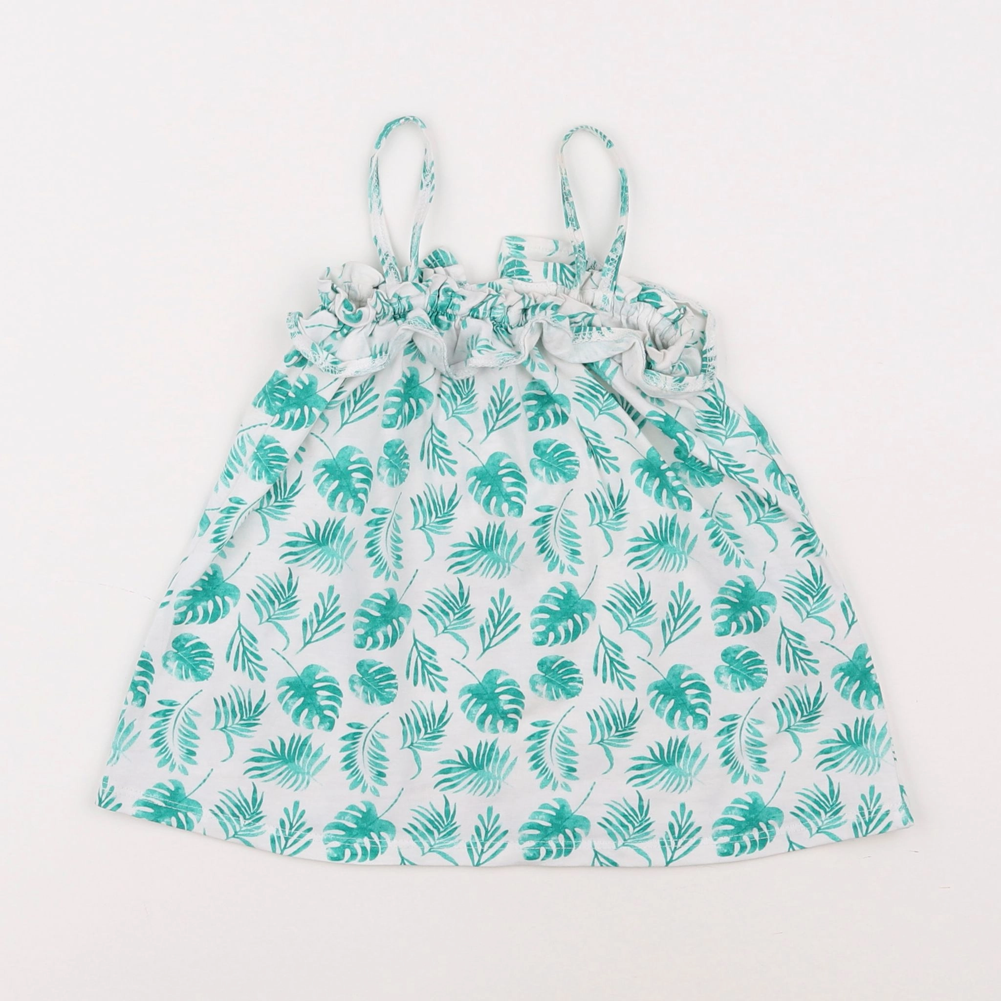 La Redoute - robe blanc, vert - 6 mois