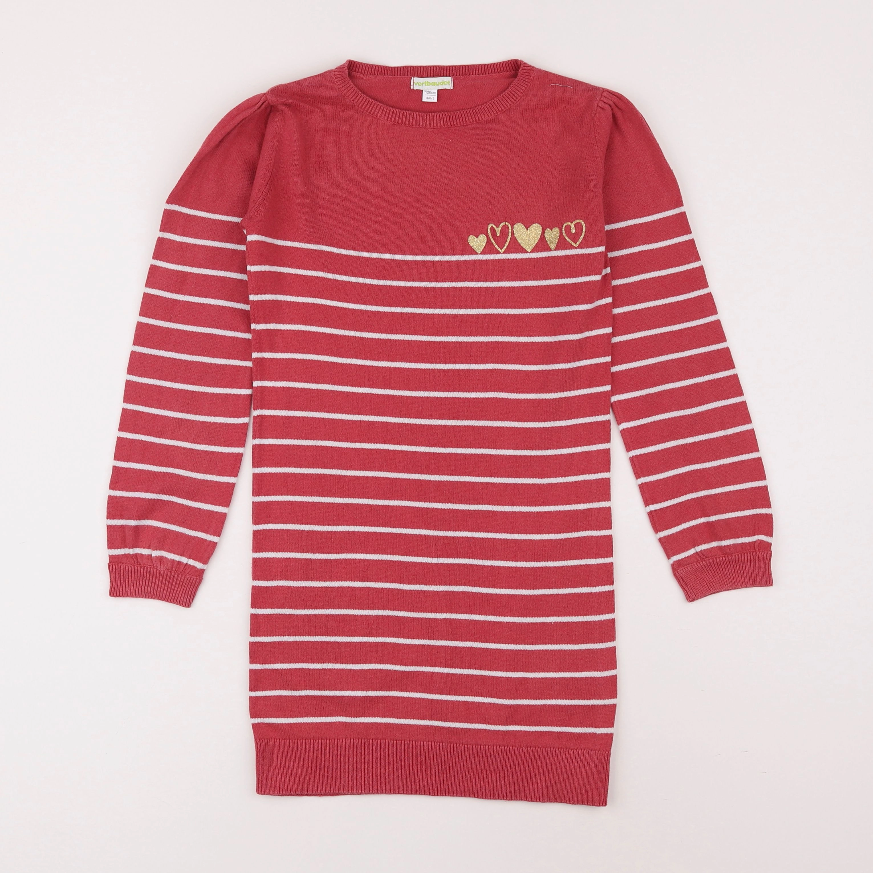 Vertbaudet - robe or, rose - 8 ans