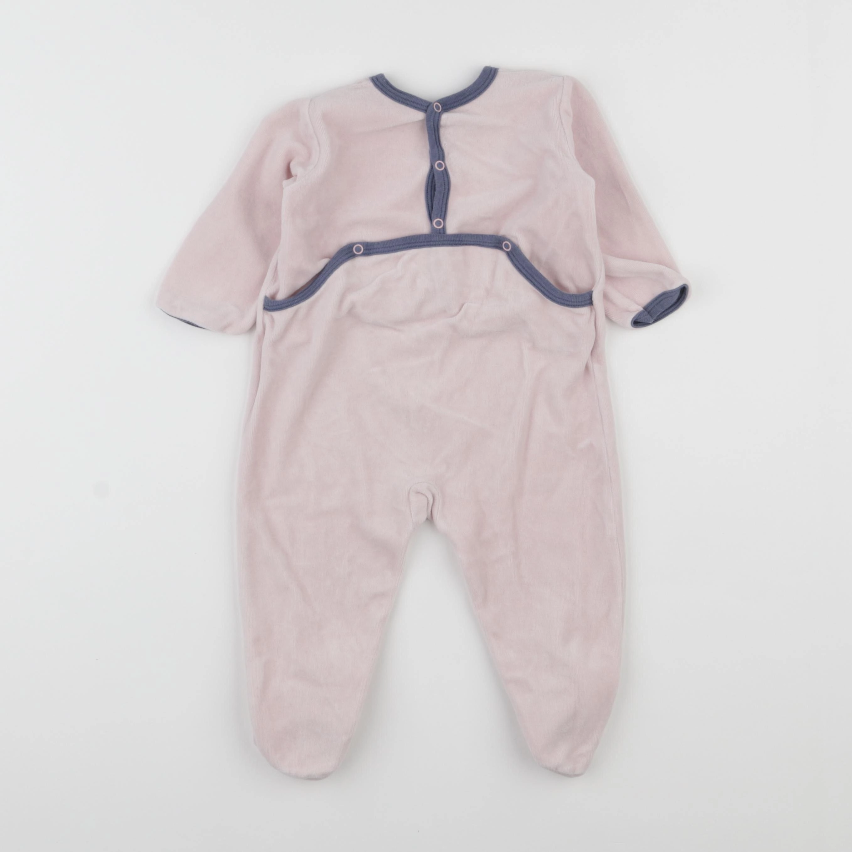Petit Bateau - pyjama velours rose - 12 mois