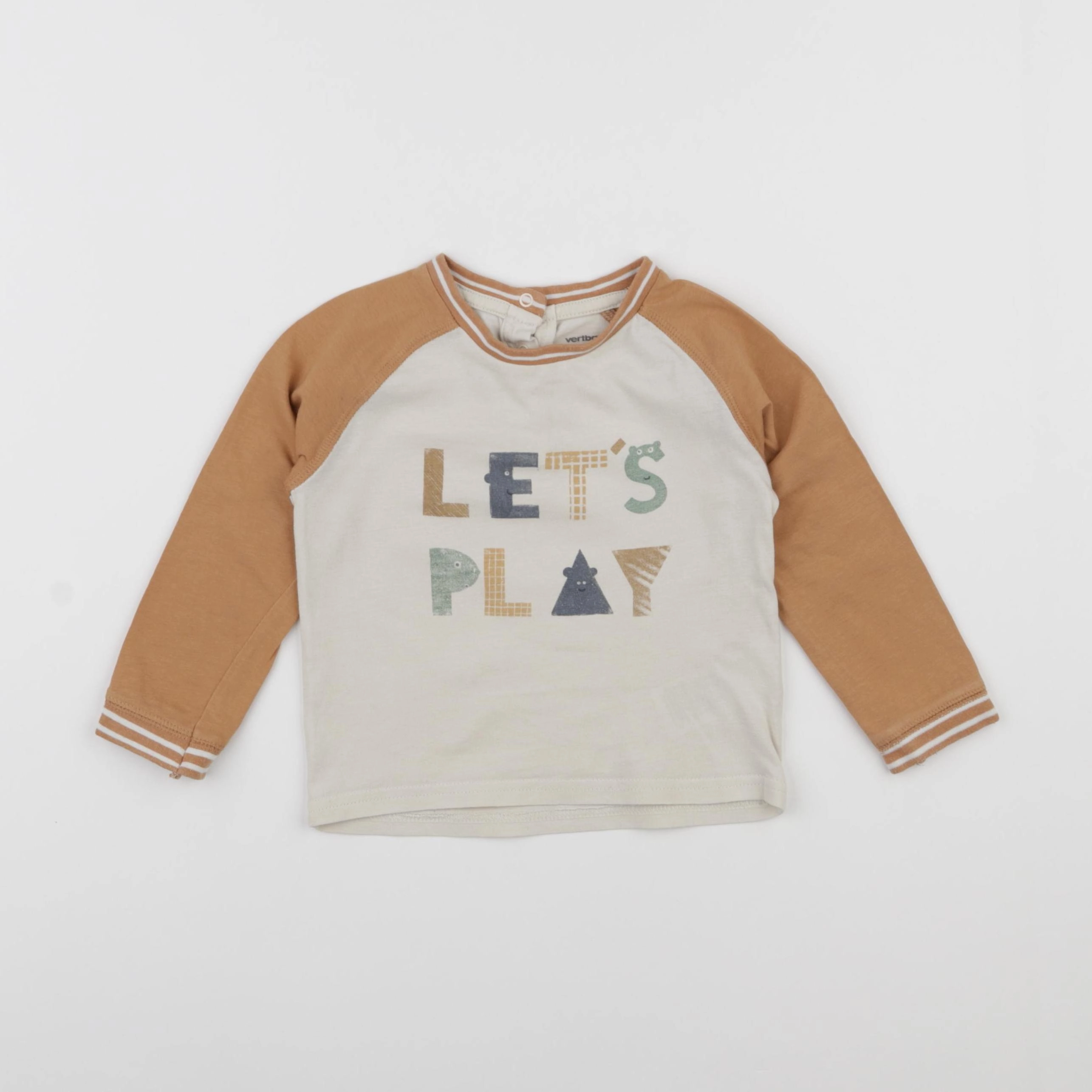 Vertbaudet - tee-shirt marron - 18 mois