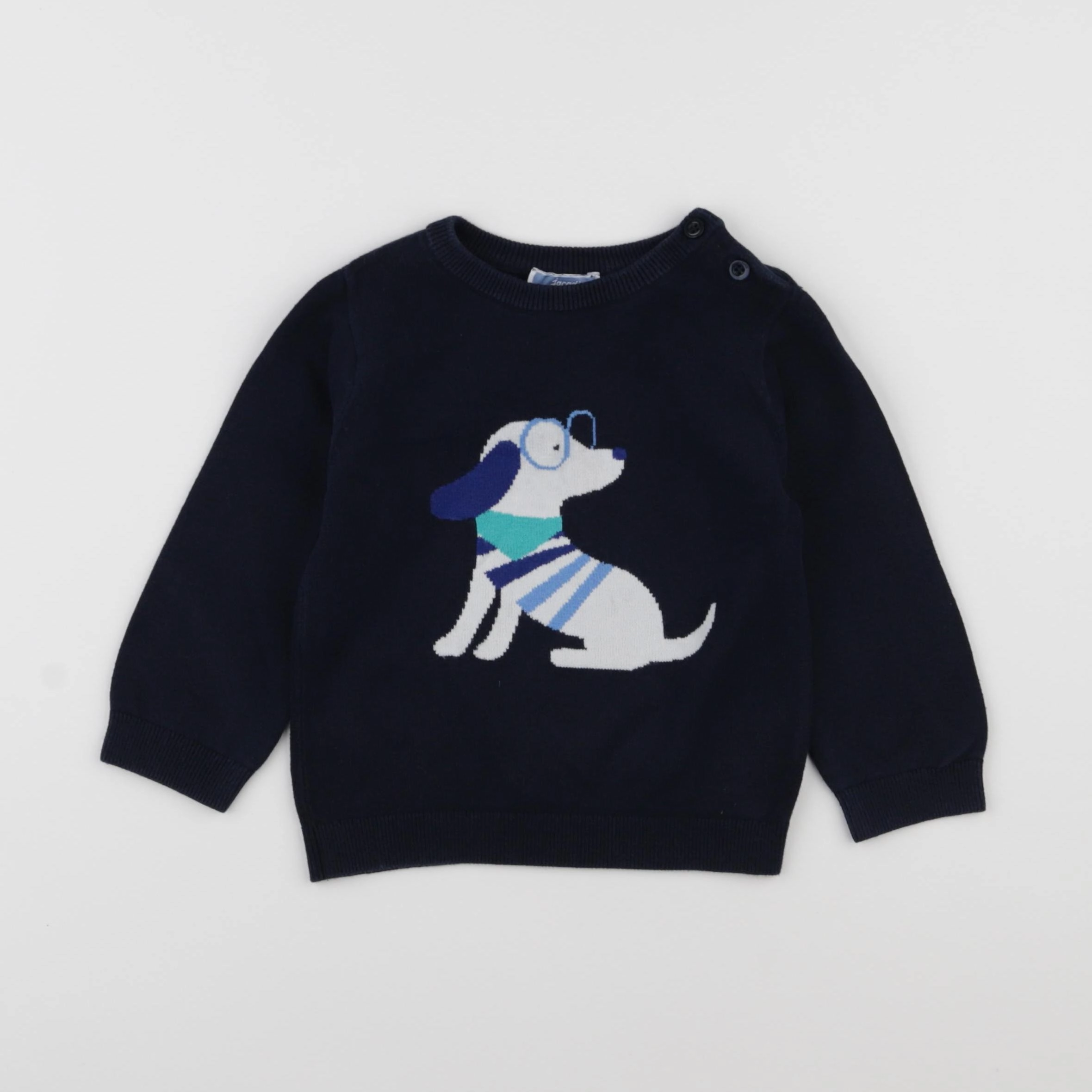 Jacadi - pull bleu - 2 ans