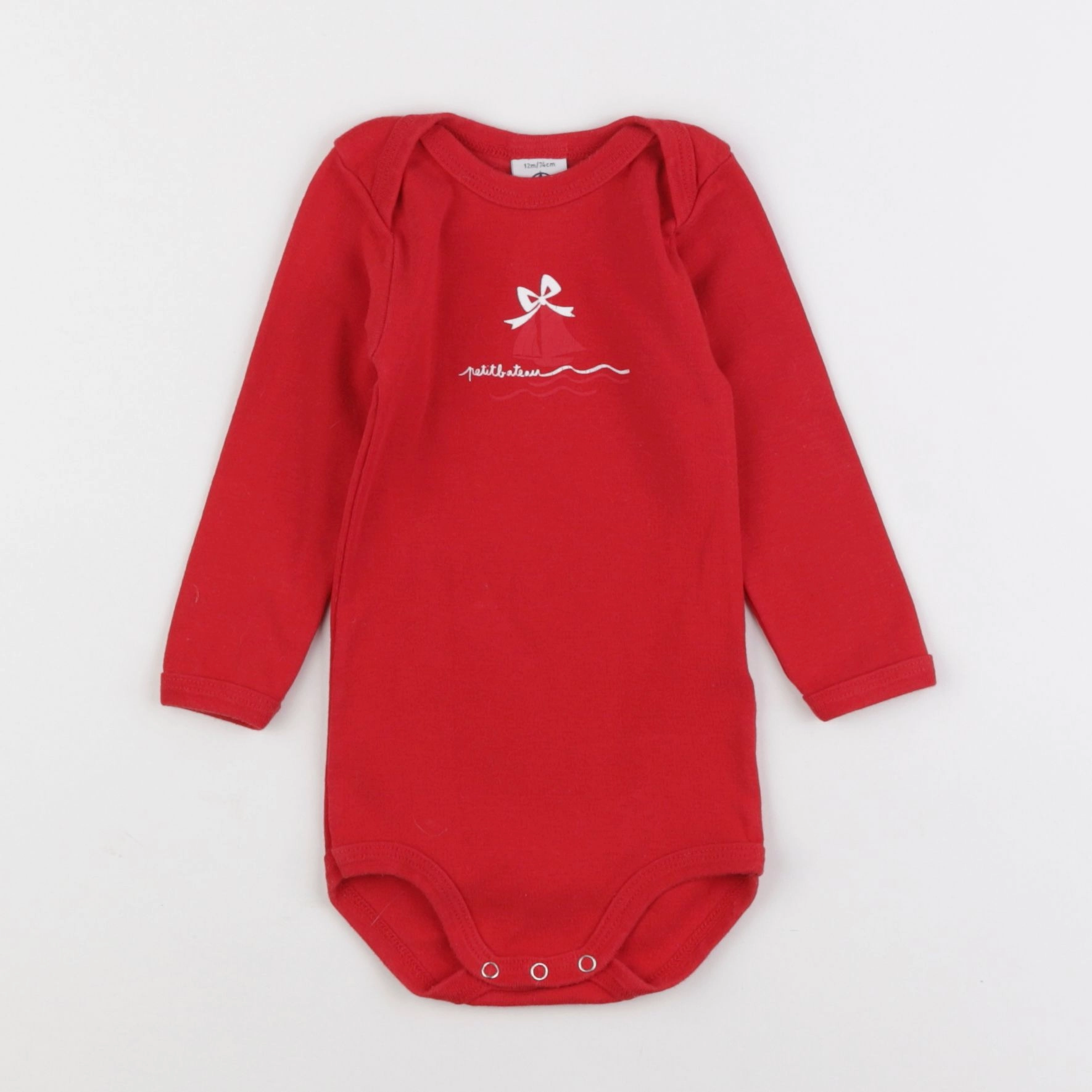 Petit Bateau - body rouge - 12 mois