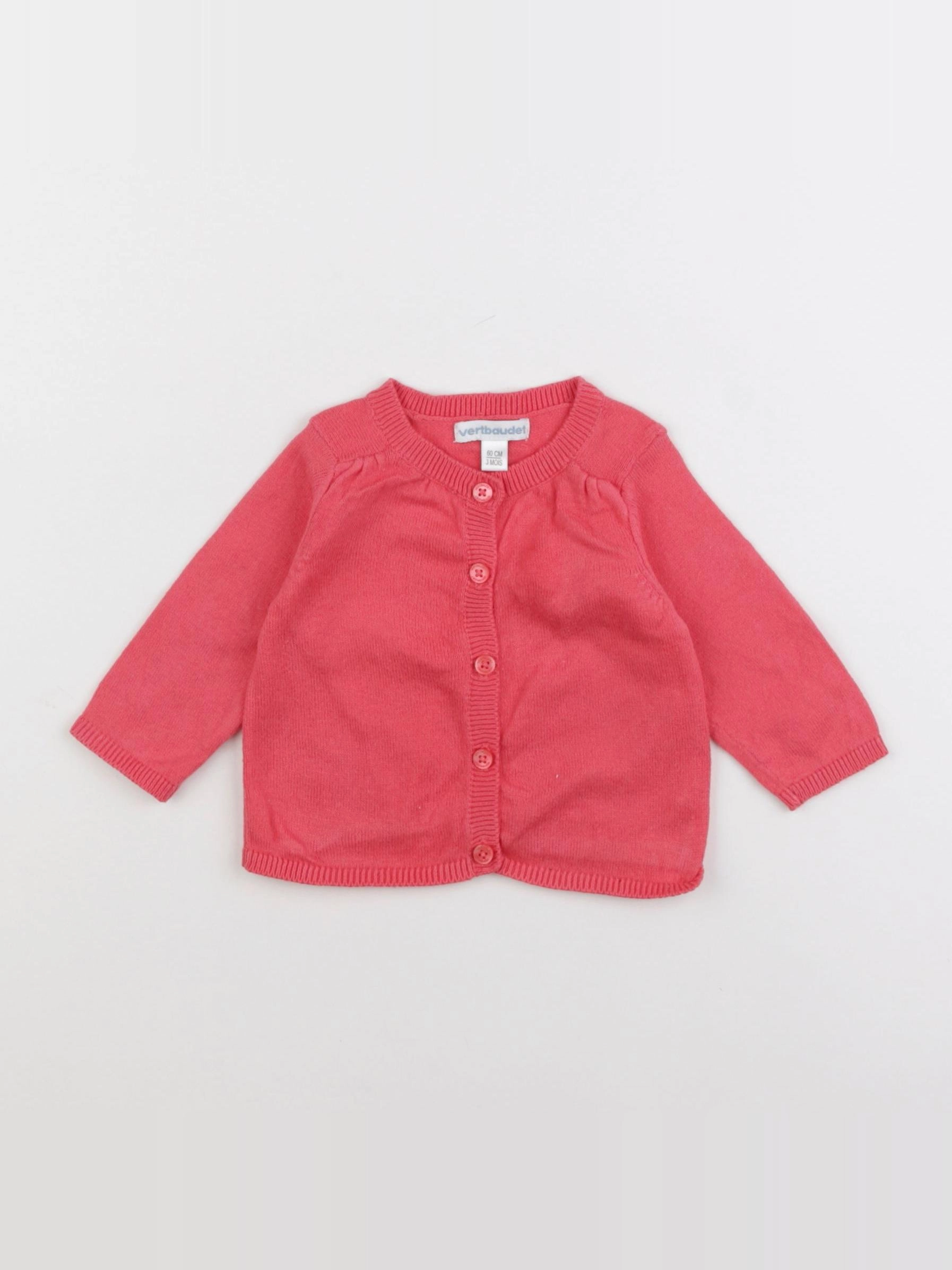 Vertbaudet - gilet rose - 3 mois